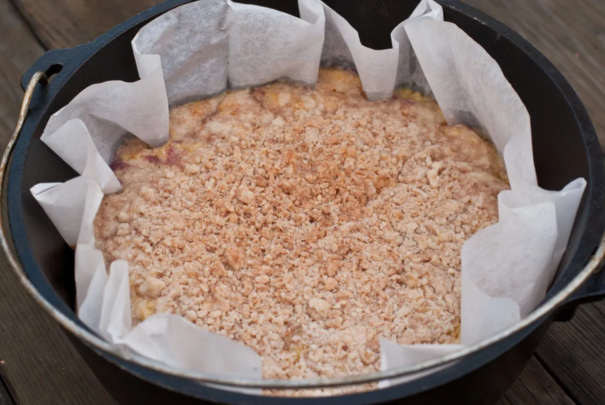 Camping Food Cheaters Peach Cobbler