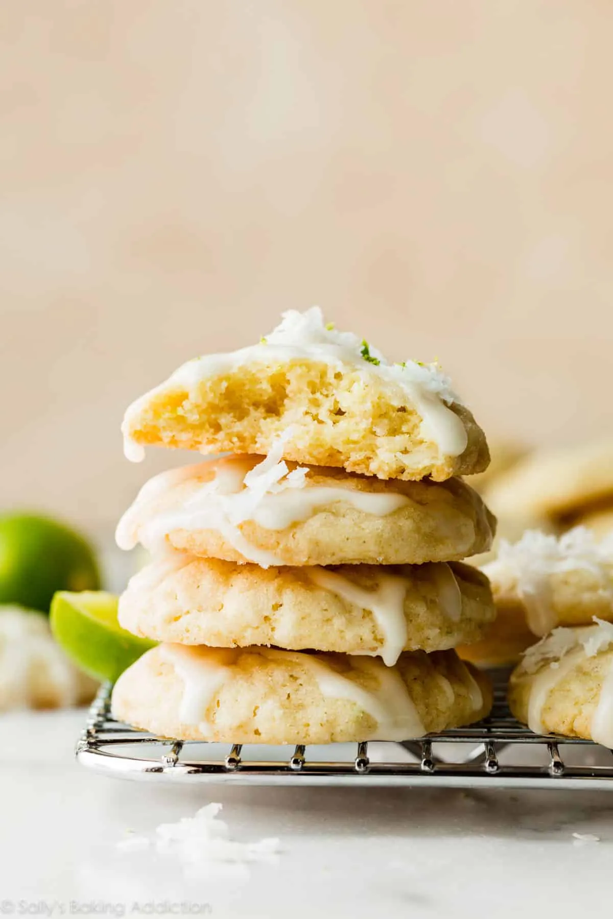 Candied Lime Almond Coconut Cookies