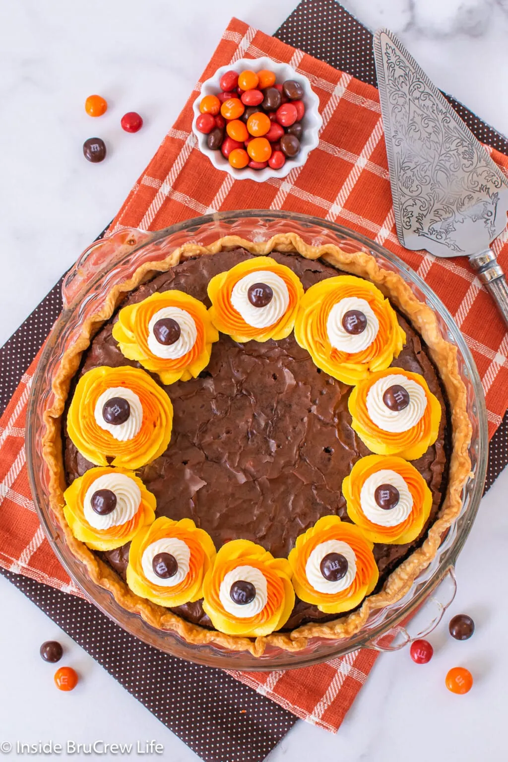 Candy Corn Brownie Pies