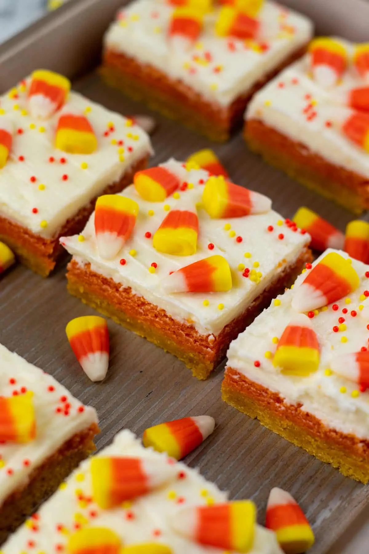 Candy Corn Cookie Bars