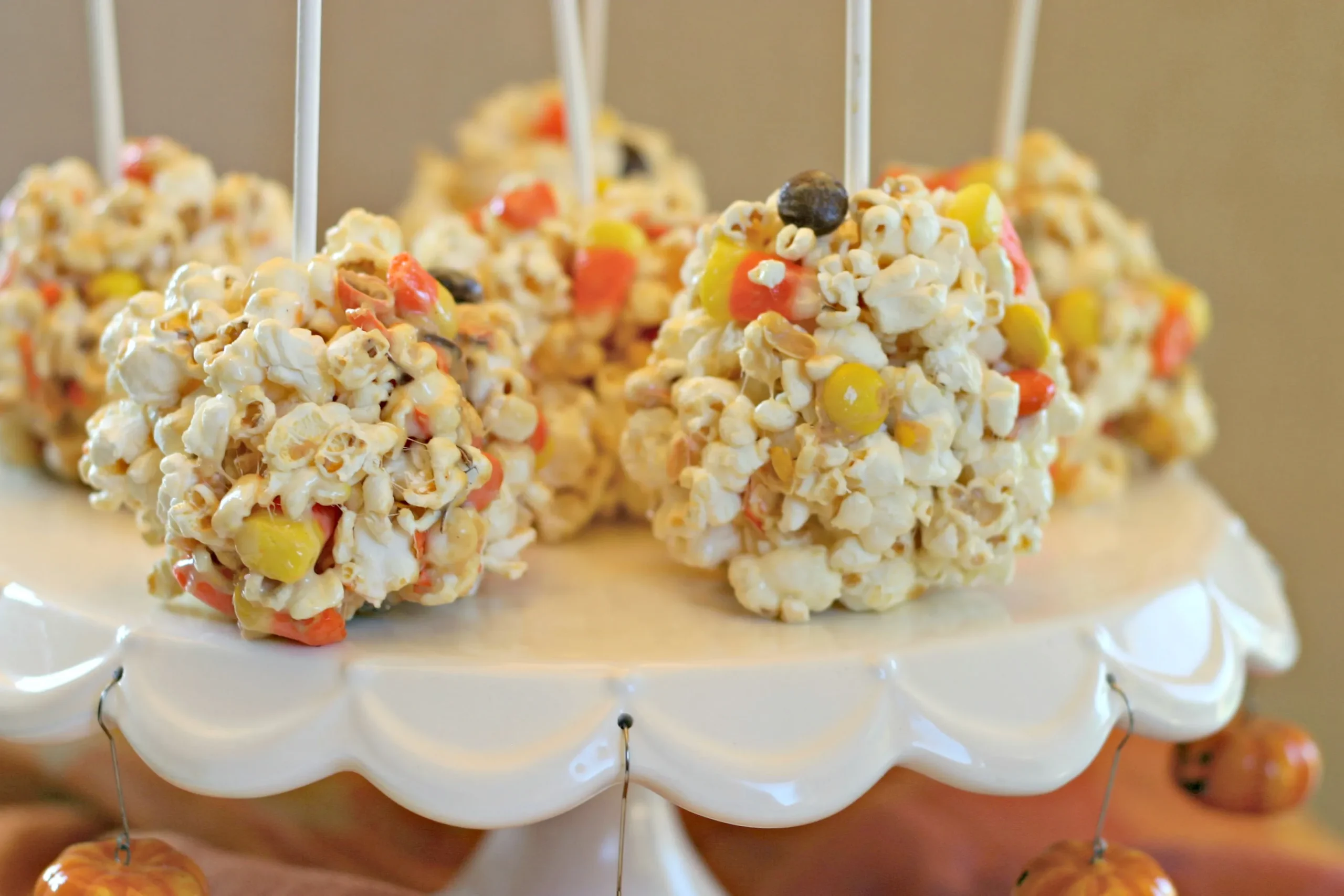 Candy Corn Popcorn Balls