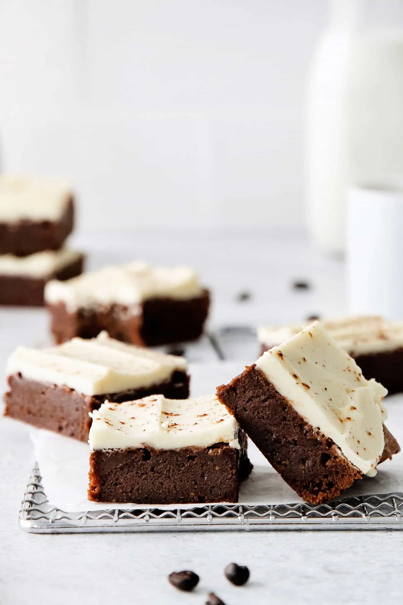 Cappuccino Brownies with White Chocolate Espresso Sauce