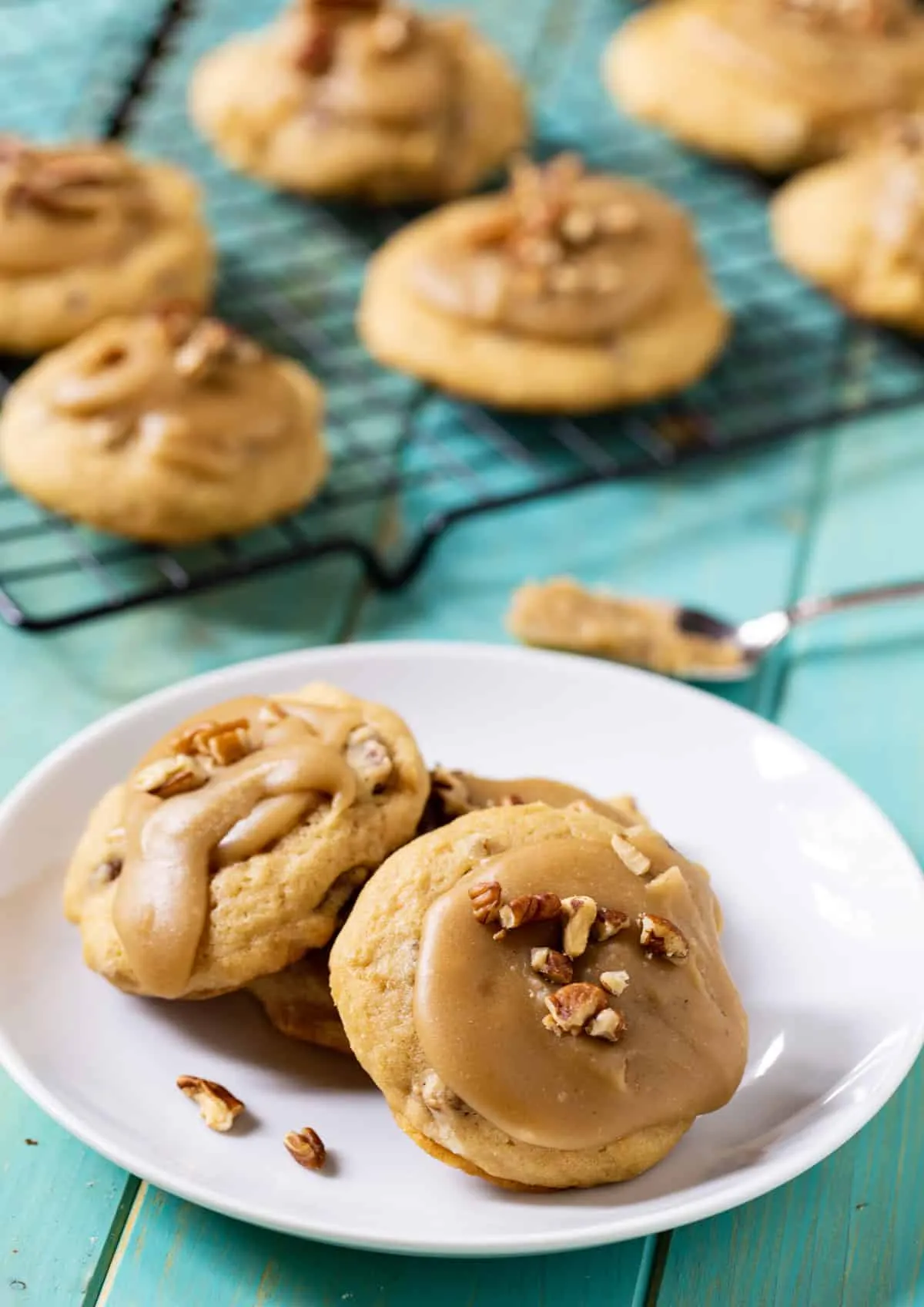 Caramel Frosted Brown Sugar Cookies