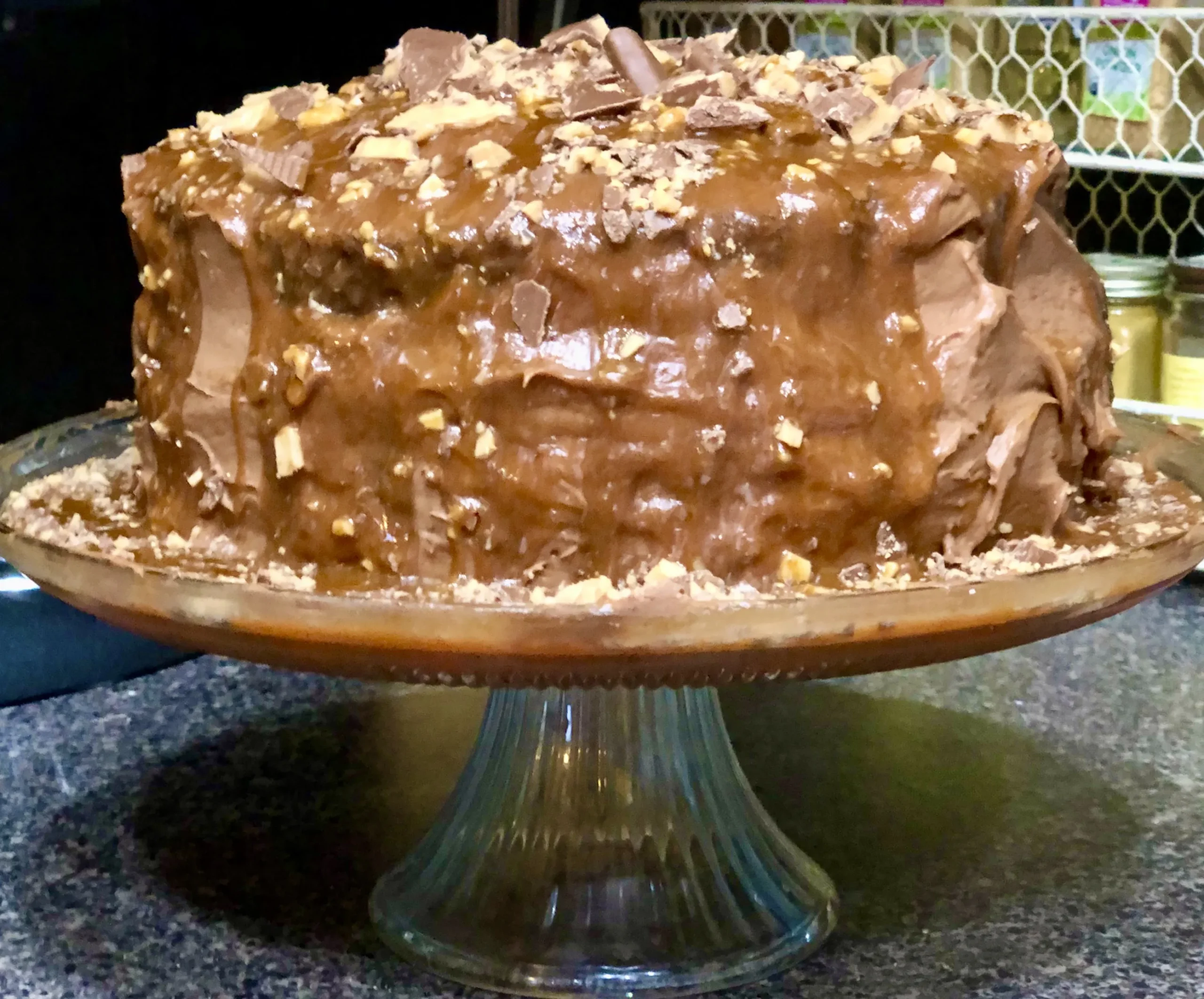 Caramel Heath Bar Cake