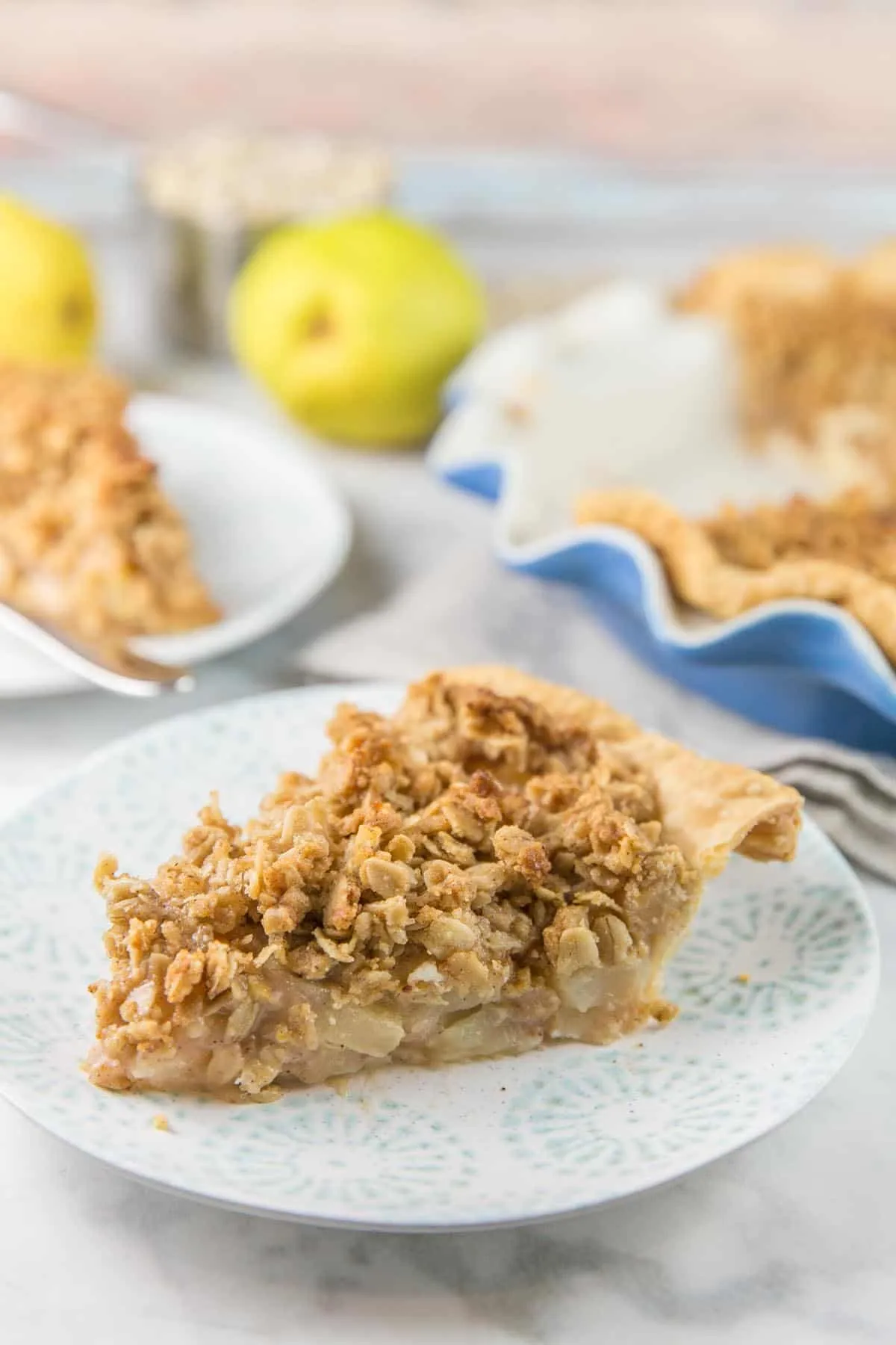 Caramel Pear Pie Oatmeal Cookie Crumble