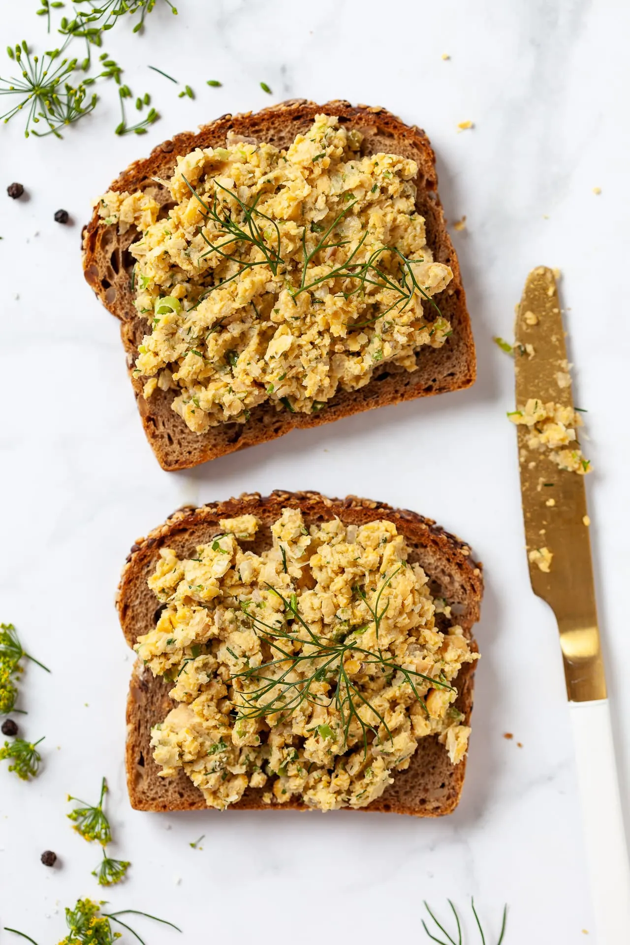 Caramelized Onion Chickpea Salad Sandwich