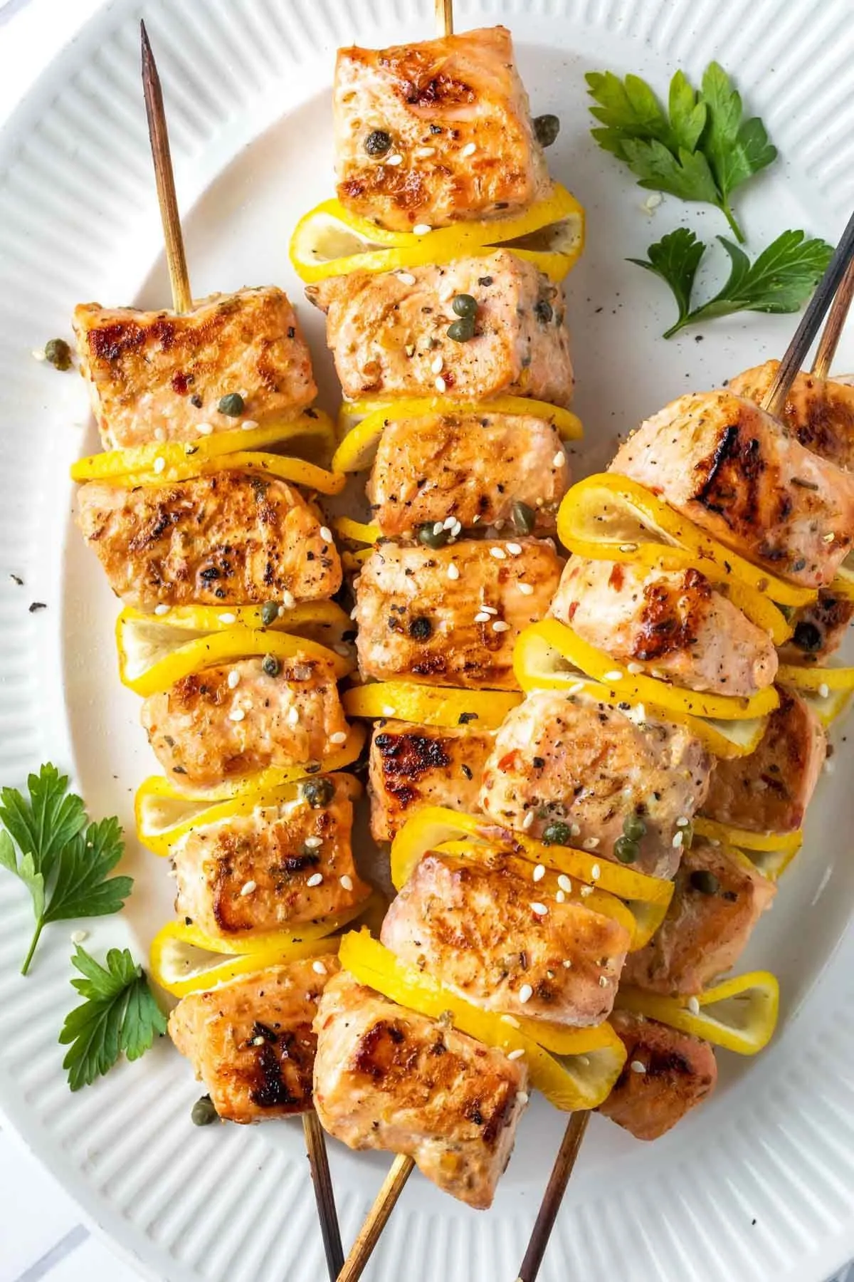 Caribbean Grilled Salmon Kabobs