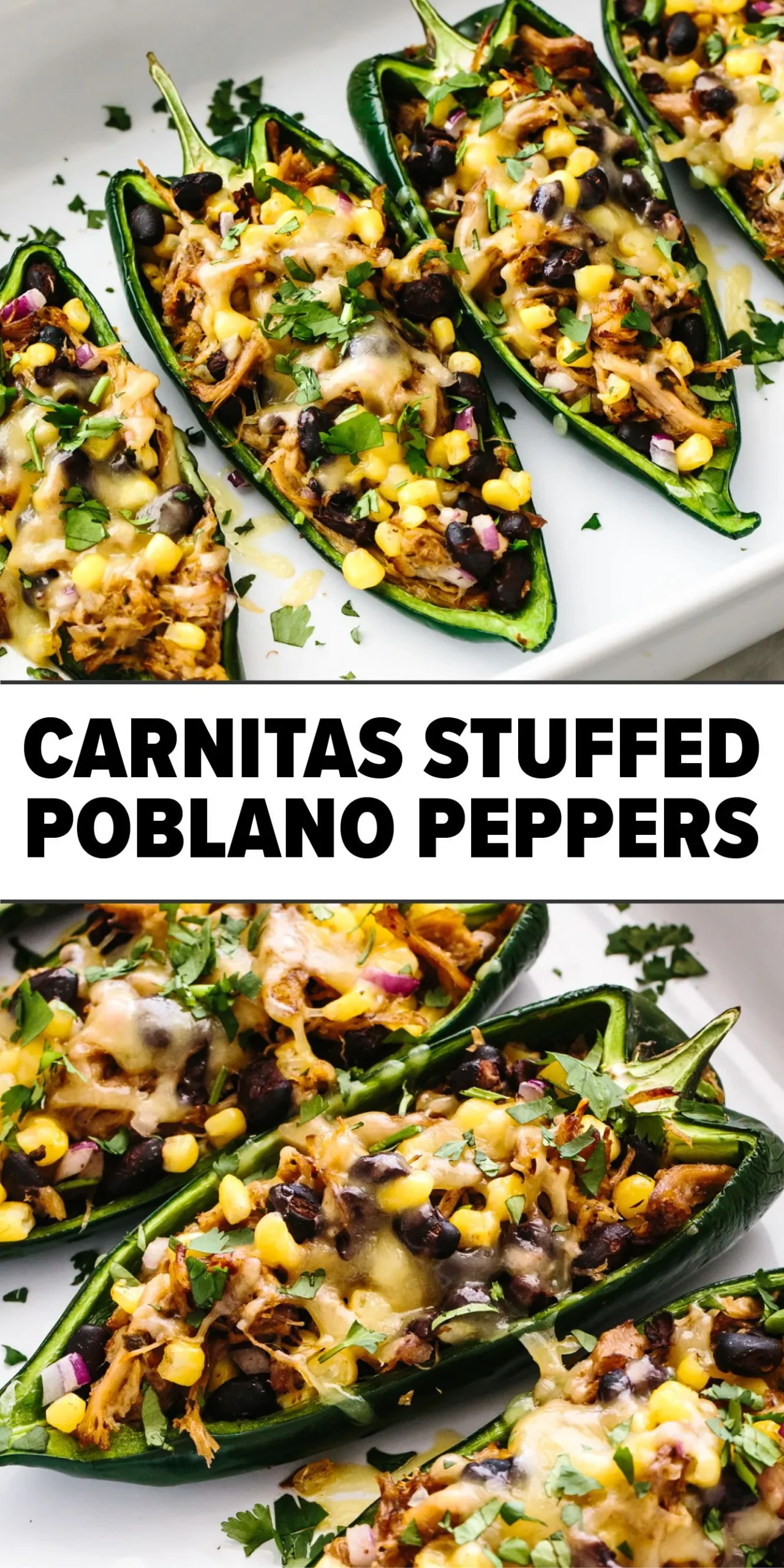 Carnitas Stuffed Poblano Peppers