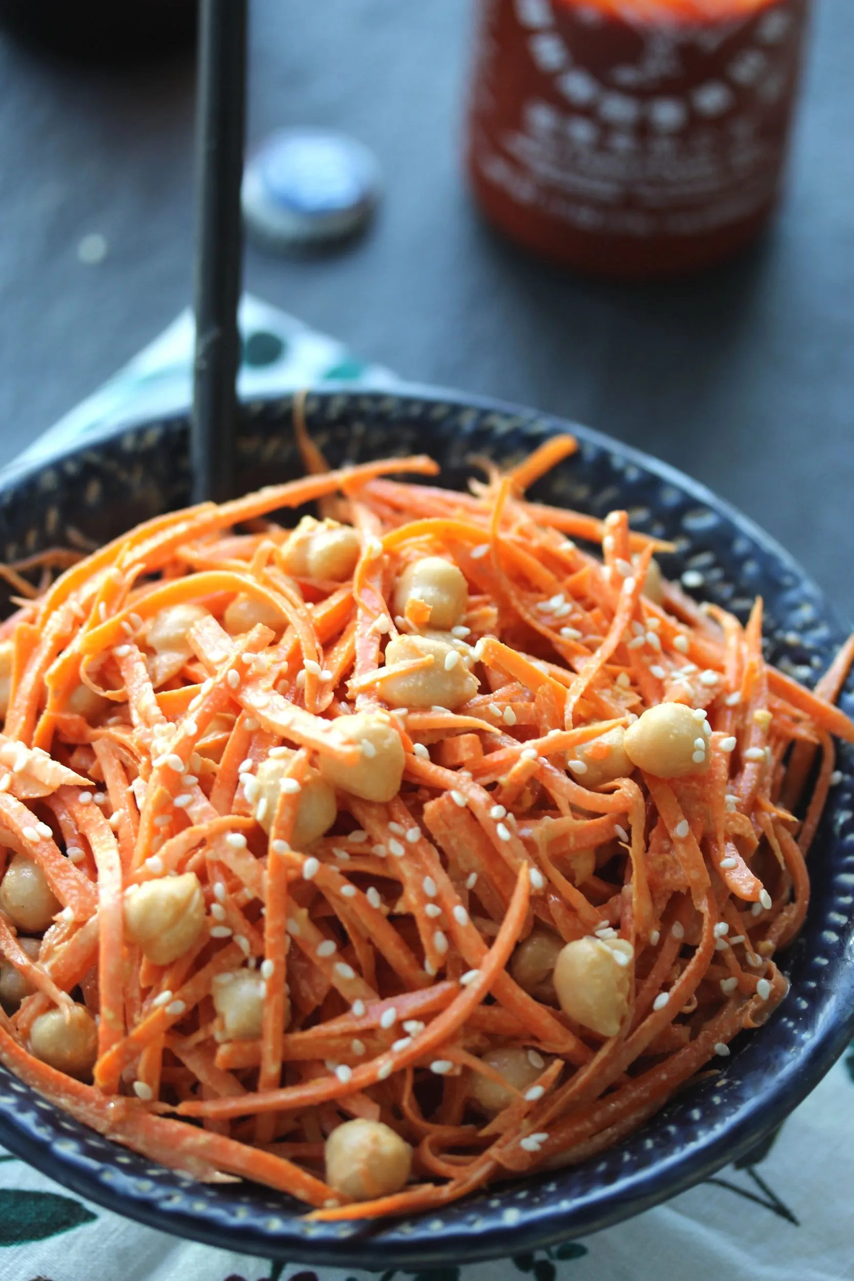 Carrot Tahini Salad with Spiced Chickpeas