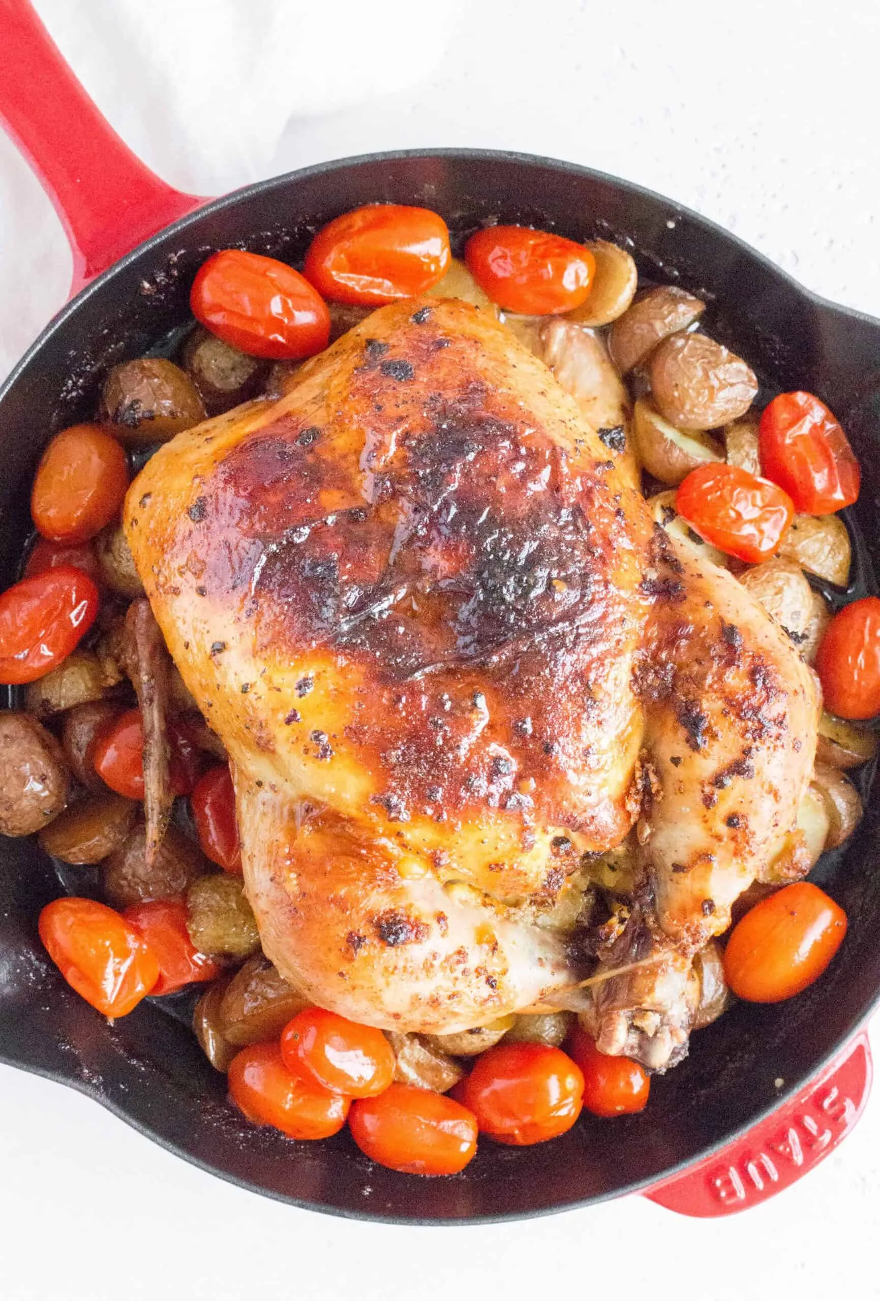 Cast Iron Skillet Roasted Chicken Potatoes