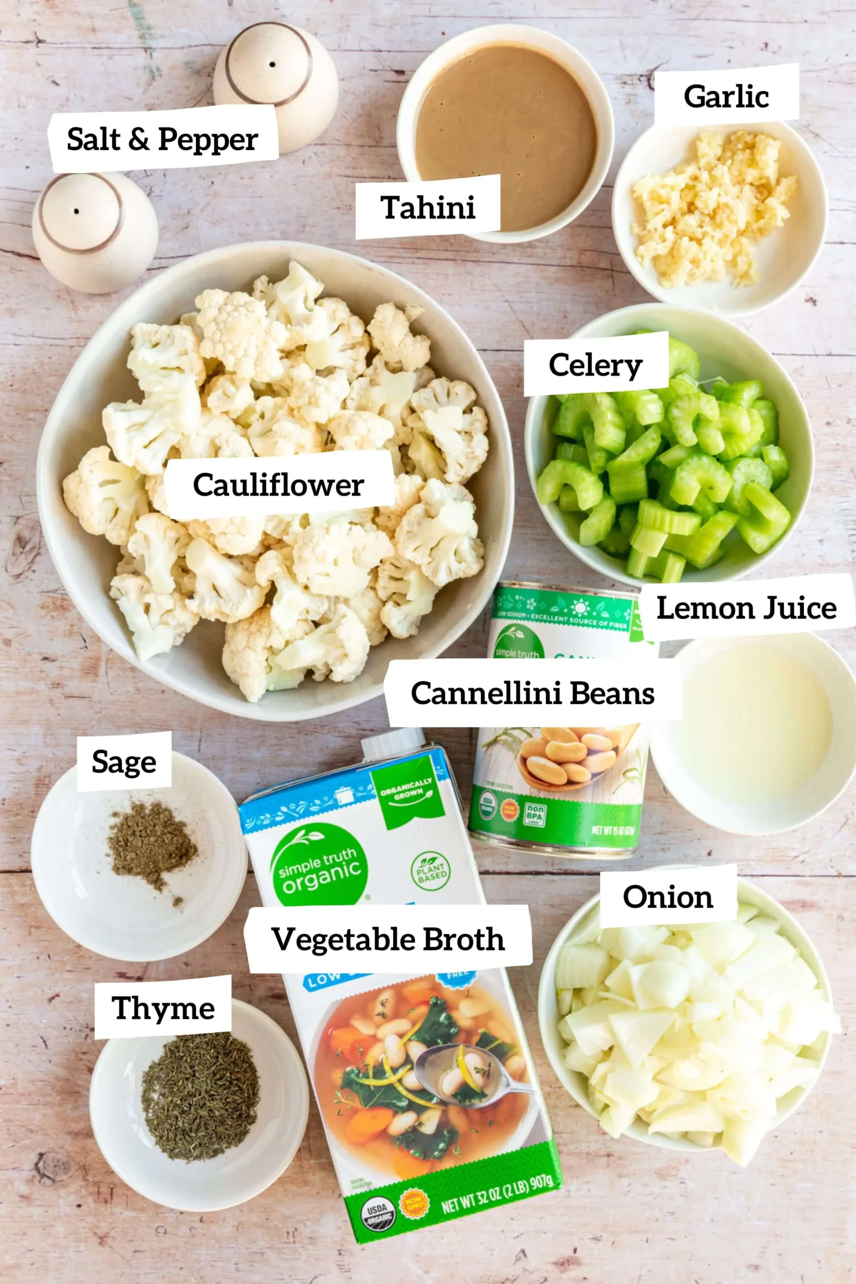 Cauliflower White Bean Tahini Soup