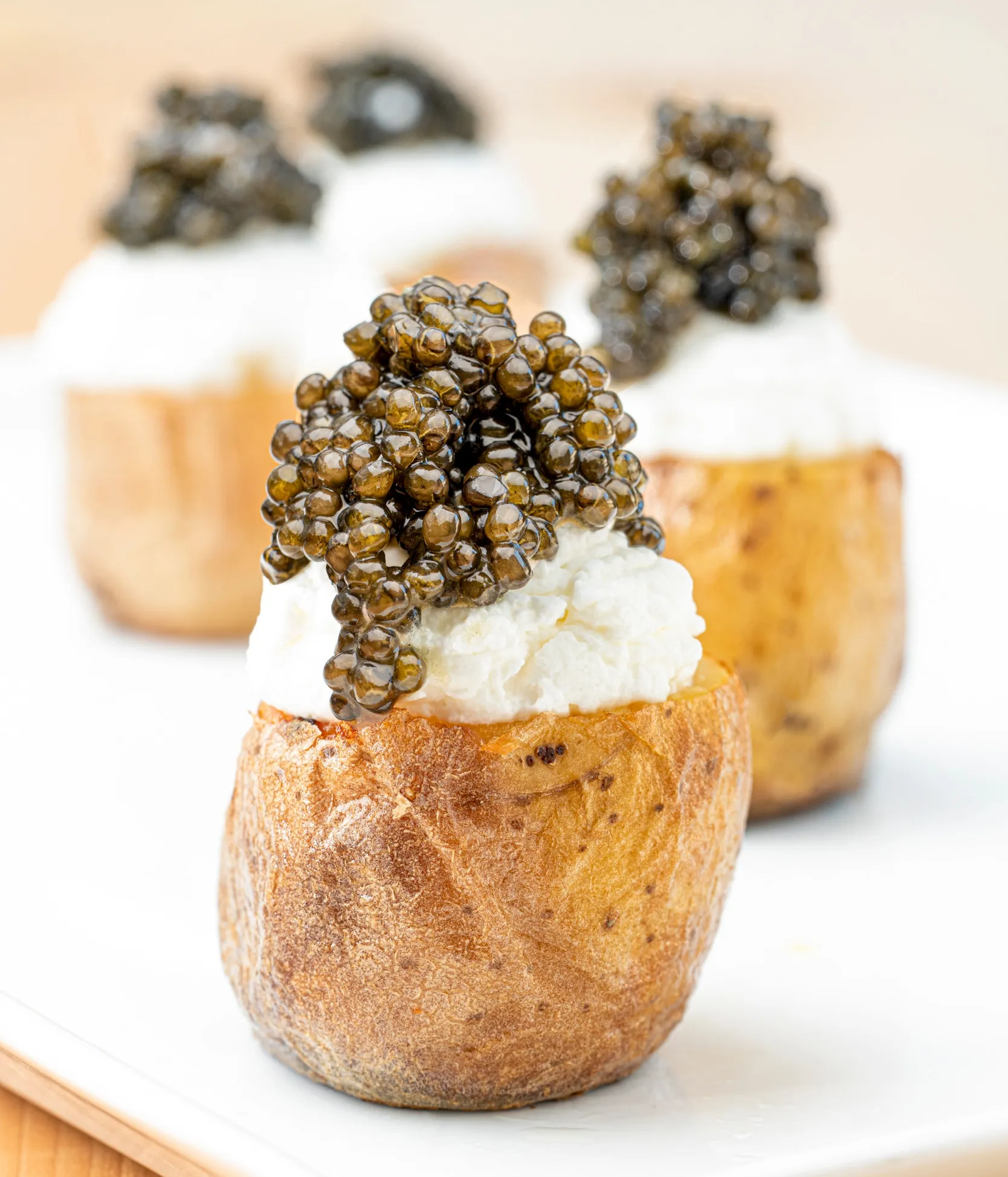 Caviar with Jacket Potato and Sour Cream