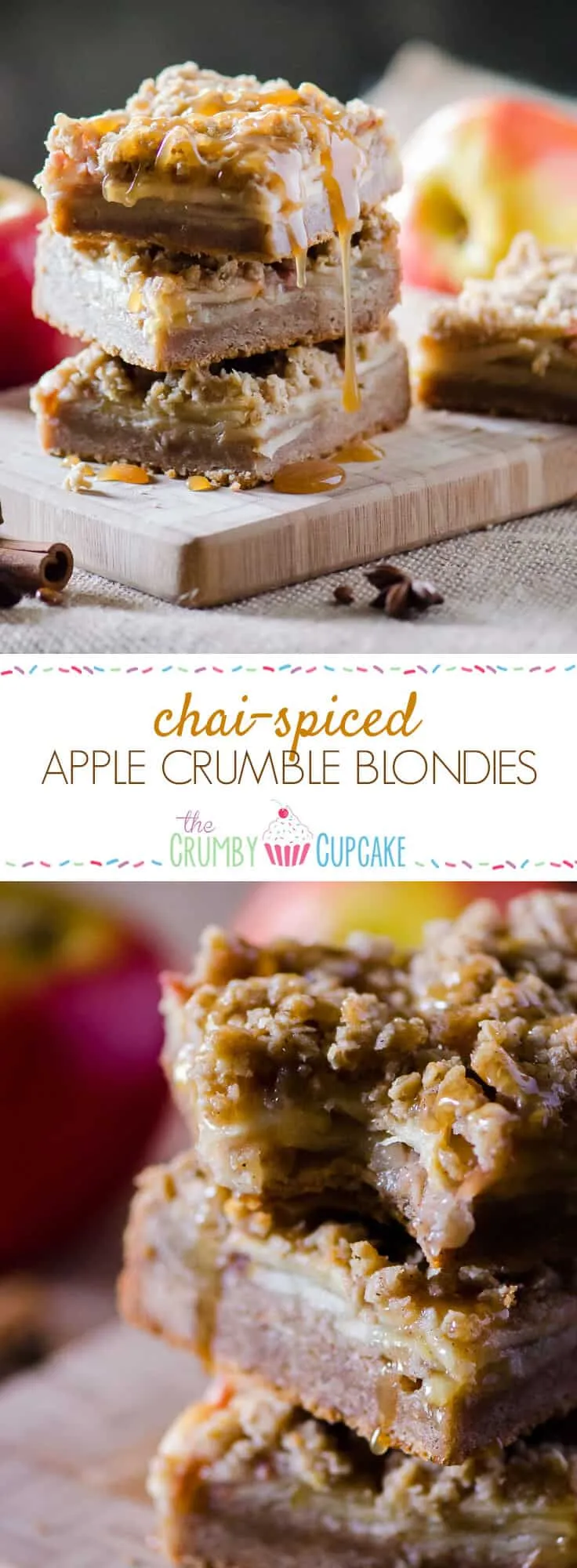 Chai Spiced Apple Crumble Blondies