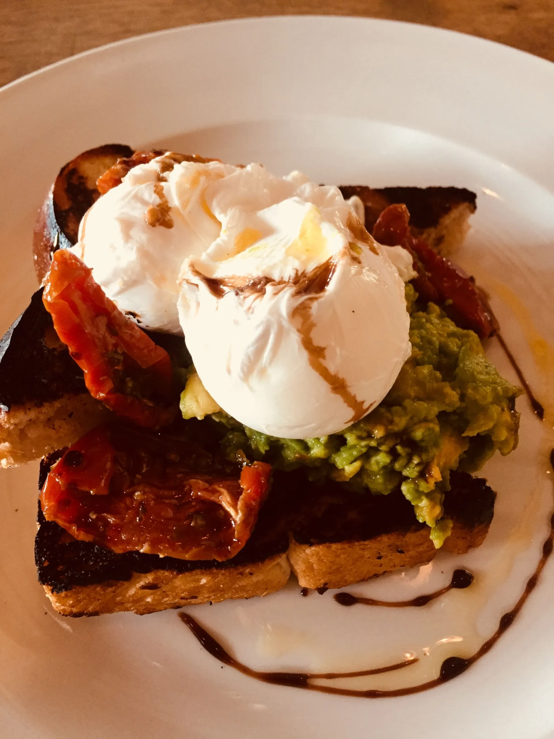 Charred Tomato Avocado Poached Egg