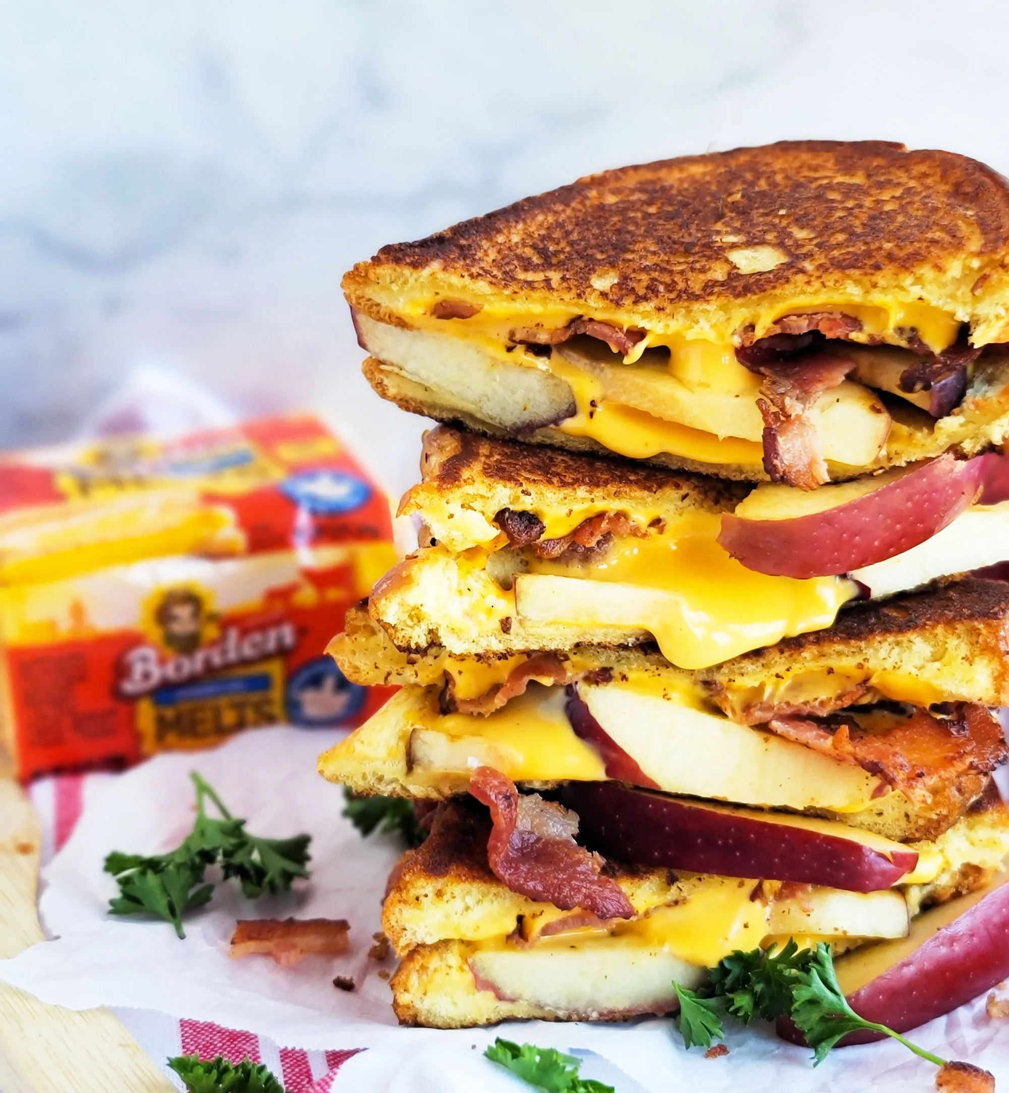 Cheddar Apple Bacon Grilled Cheese