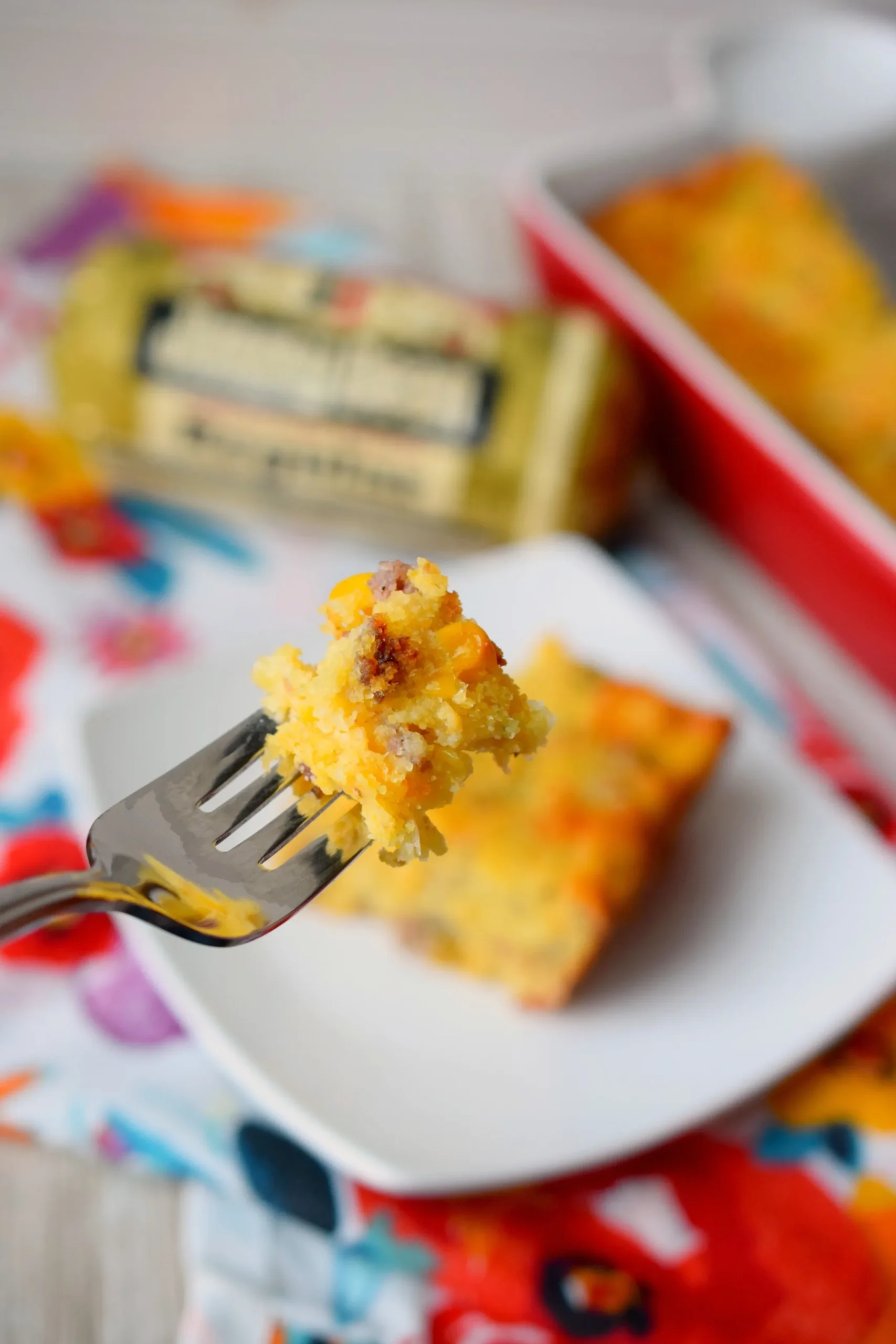 Cheddar and Green Chili Sausage Cornbread
