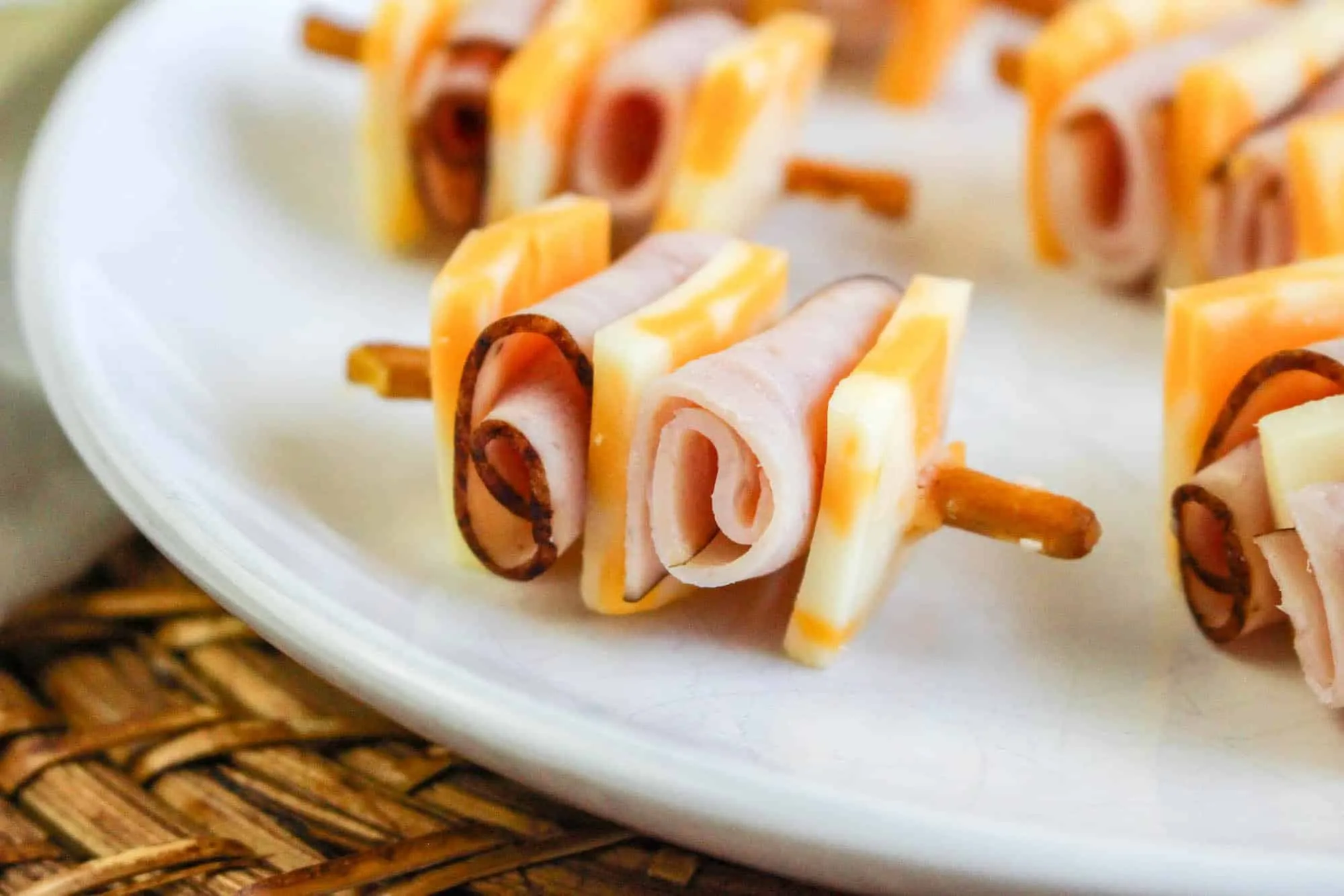 Cheddar and Ham Skewers