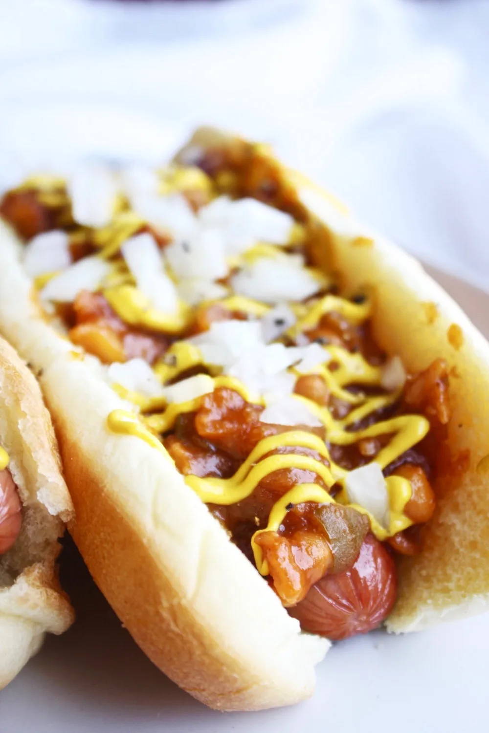 Cheese Onion Baked Bean Dogs