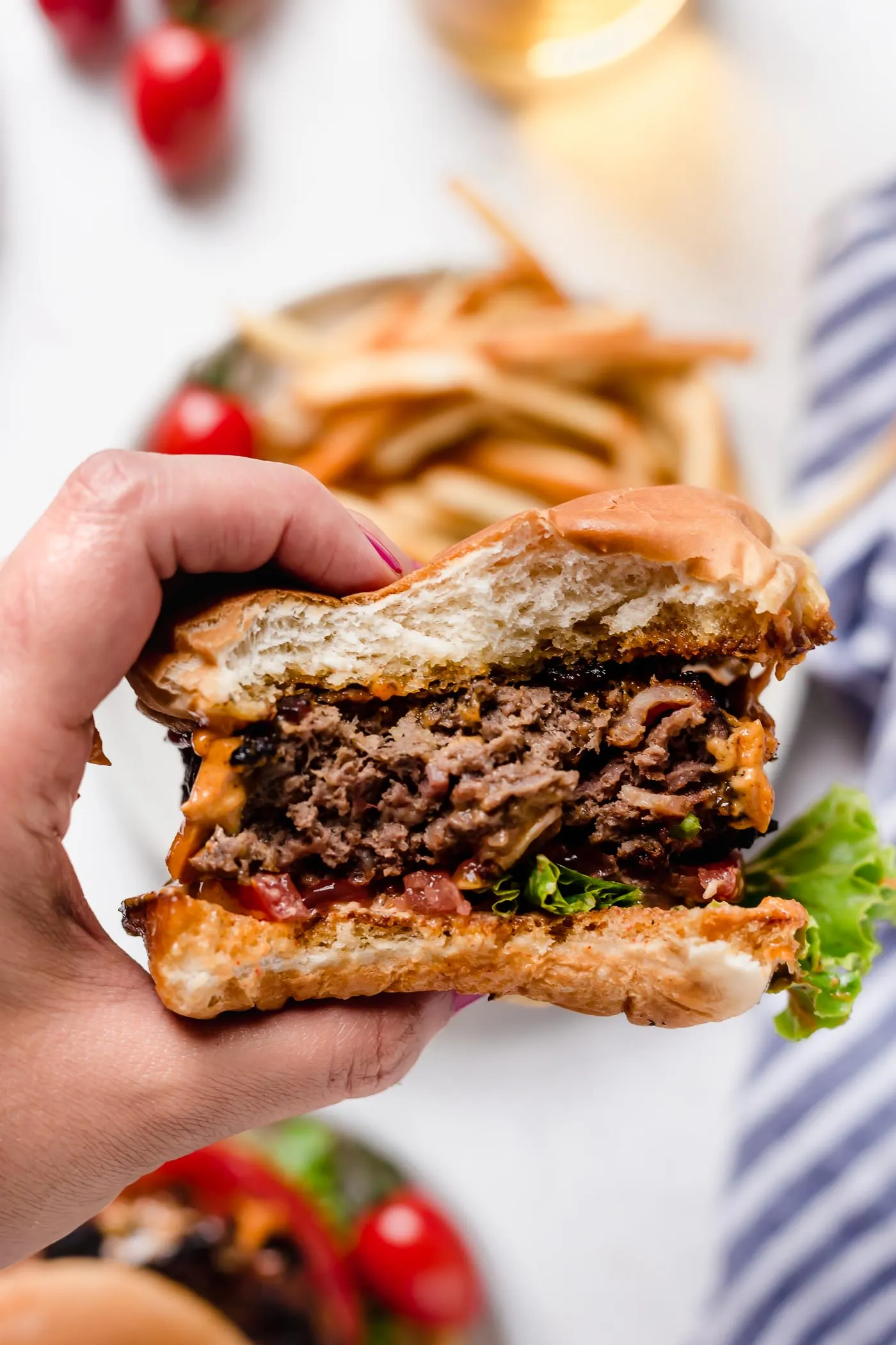 Cheese Stuffed Bacon Cheeseburger