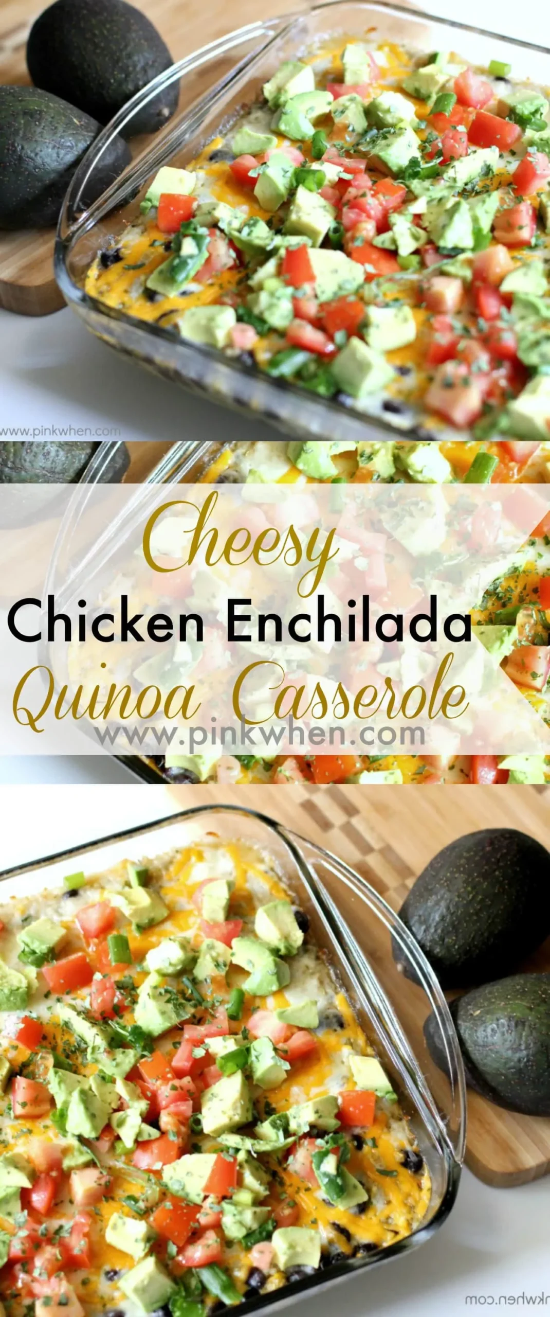 Cheesy Chicken Enchilada Quinoa Bake