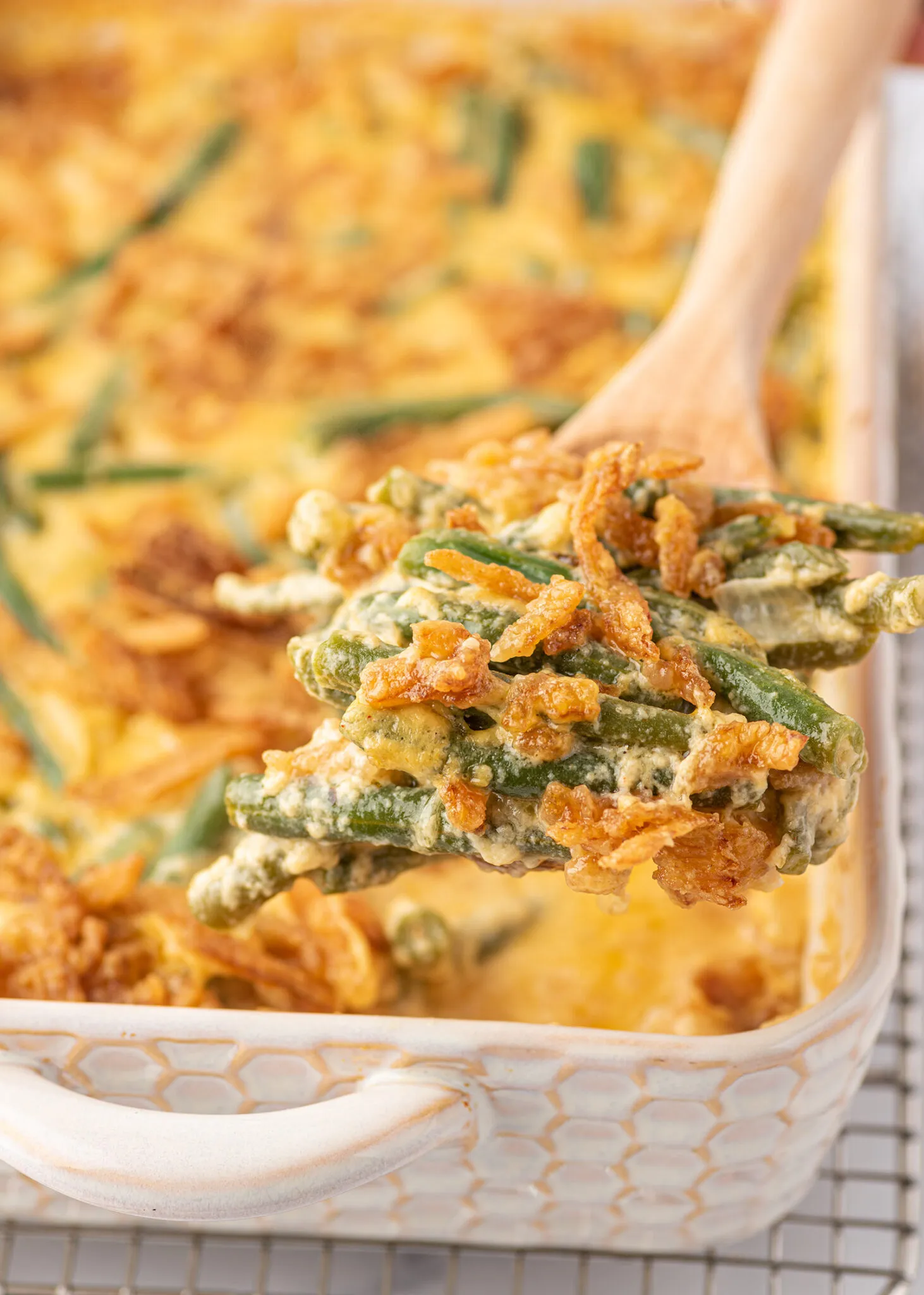 Cheesy Chicken and Rice Green Bean Casserole