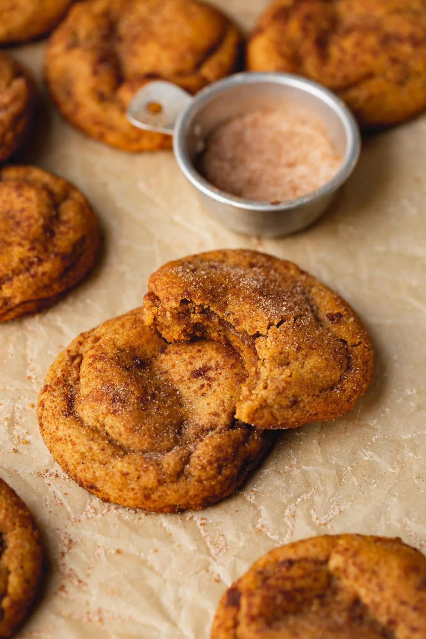 Chewy Pumpkin Snickerdoodle Cookies