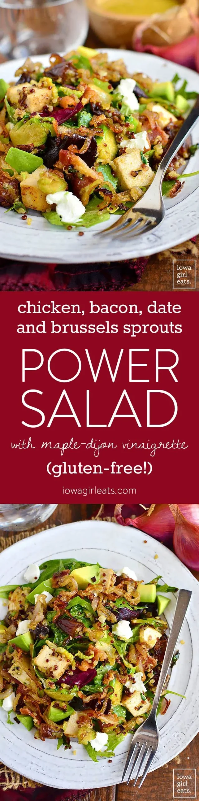 Chicken Bacon Date and Brussels Sprouts Quinoa Power Salad