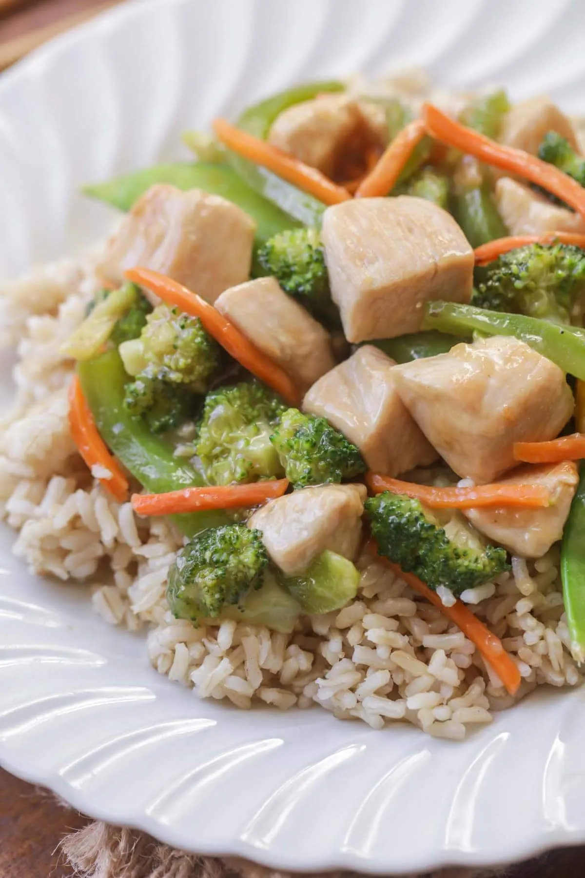 Chicken Broccoli and Snow Pea Stir Fry