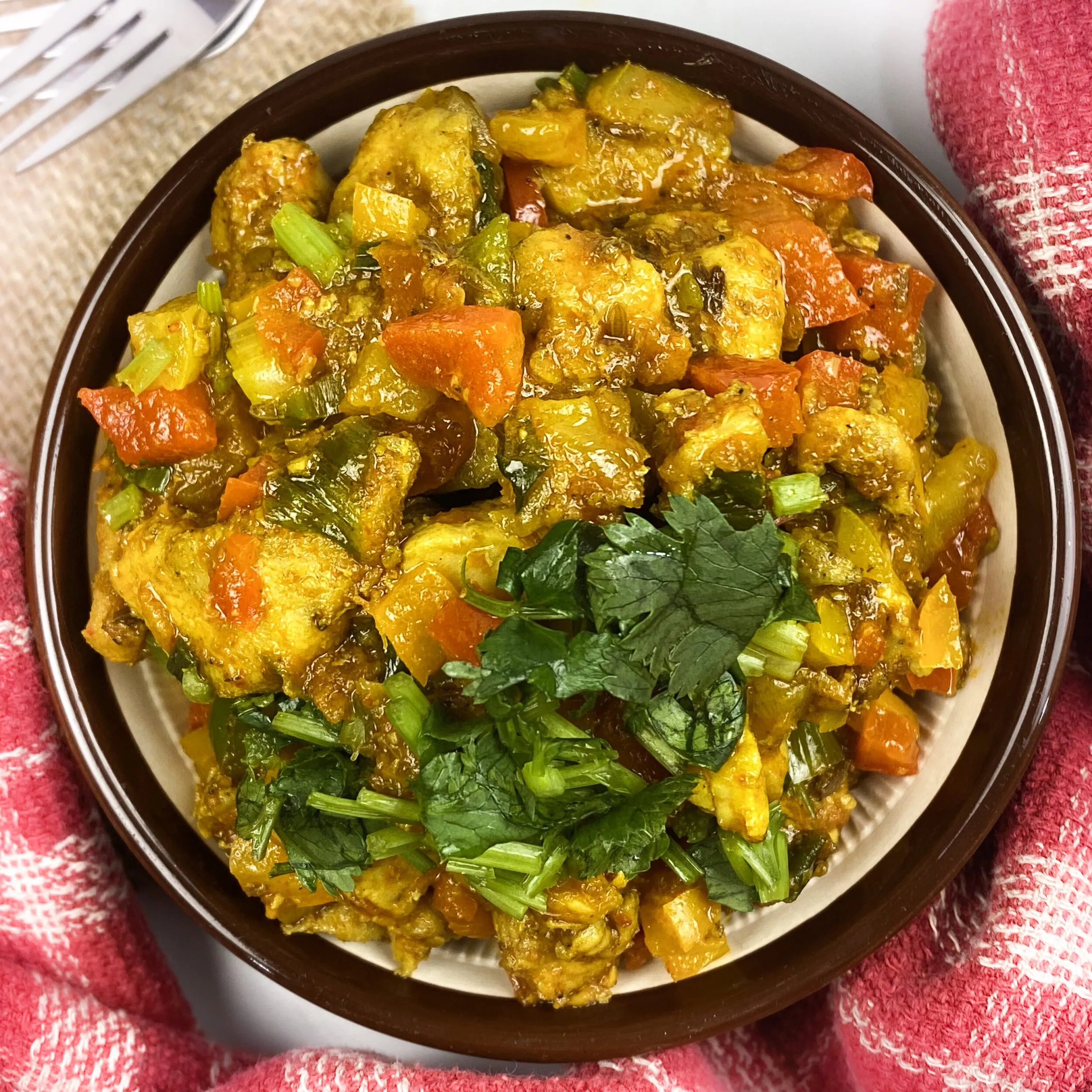 Chicken Curry with Sweet Red Peppers and White Beans