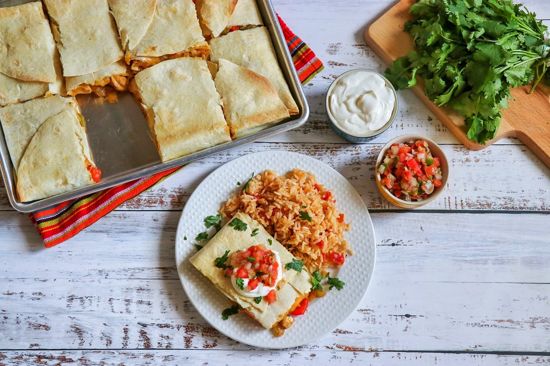 Chicken Fajita Sheet Pan Quesadilla