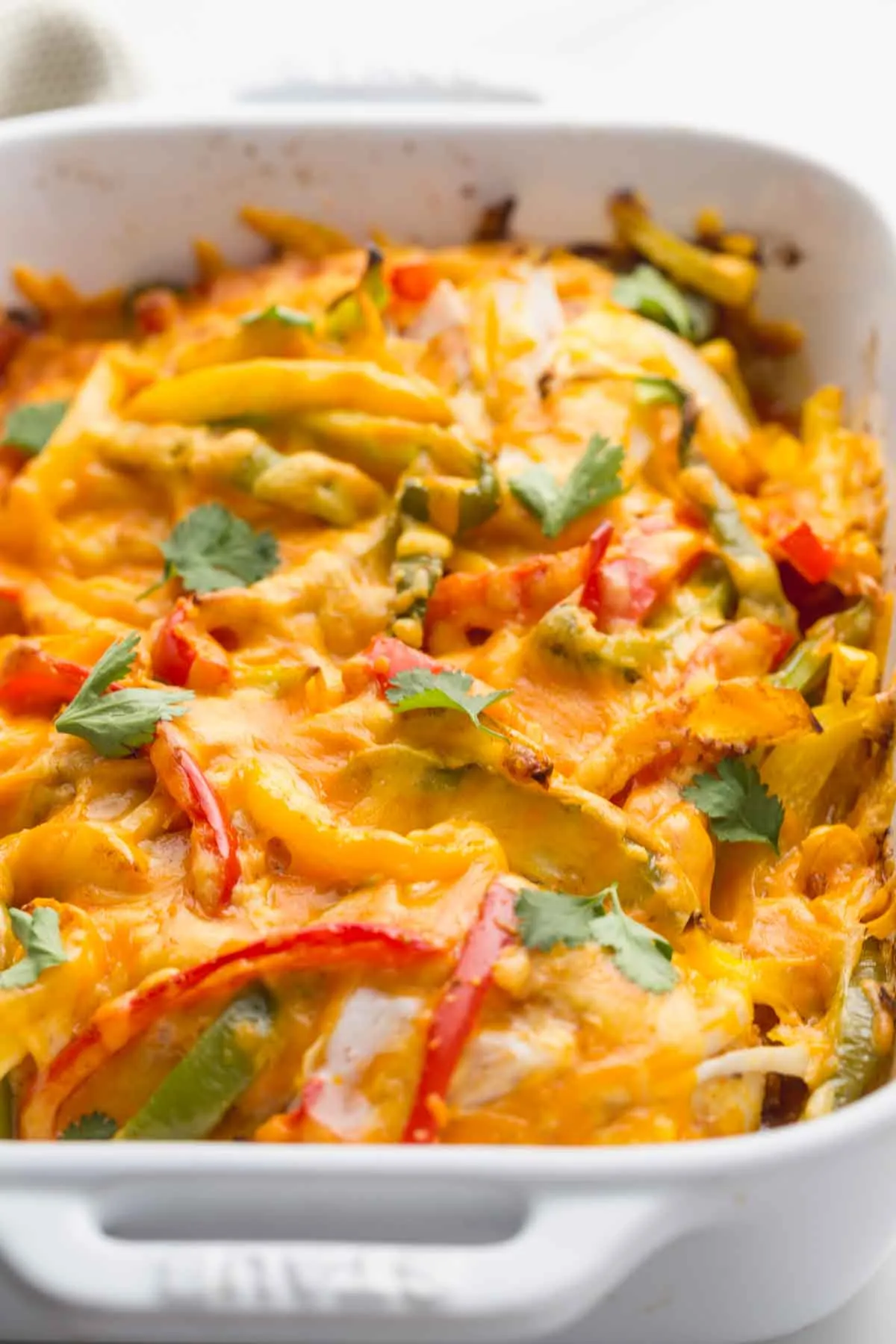 Chicken Fajita Tater Tot Breakfast Casserole