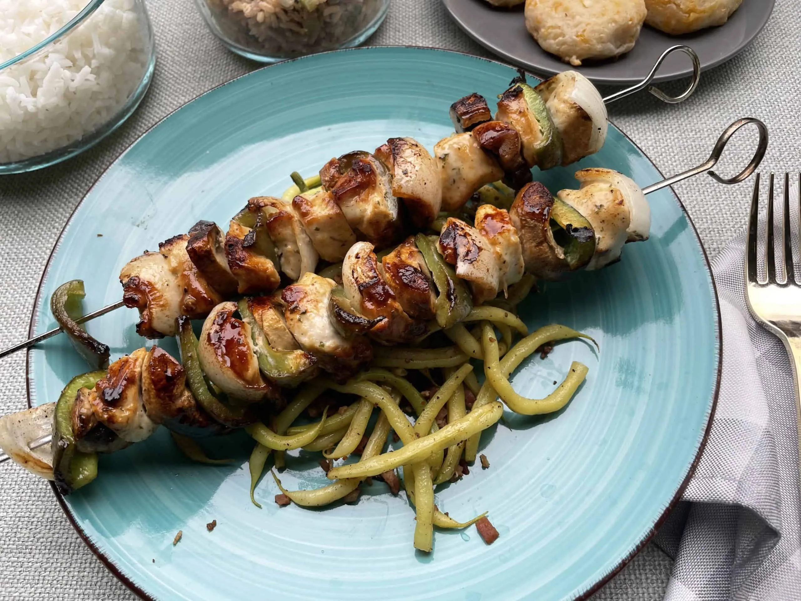 Chicken Kabobs on Blackstone Griddle