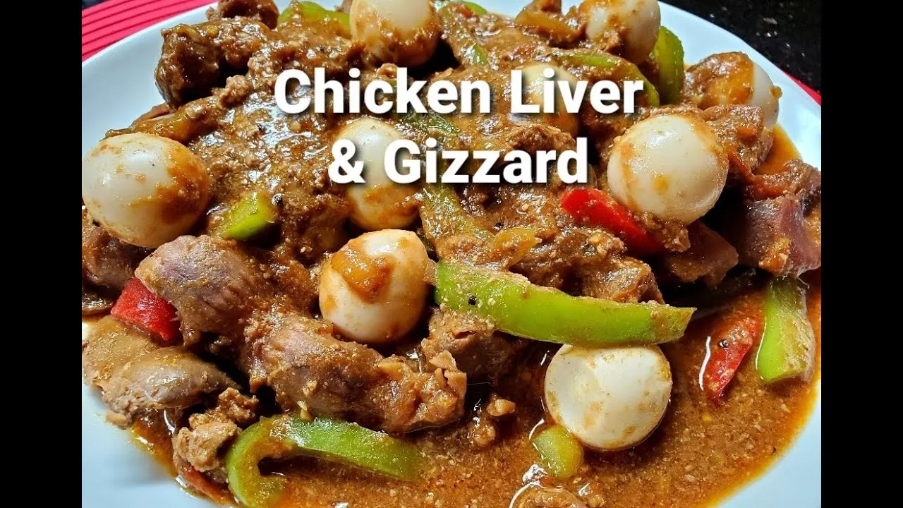 Chicken Liver and Gizzard Stew with Quail Eggs and Snap Peas