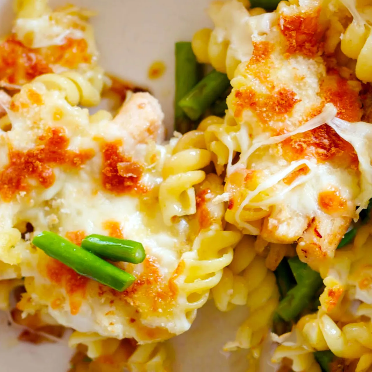 Chicken Mozzarella Asparagus Pasta Casserole
