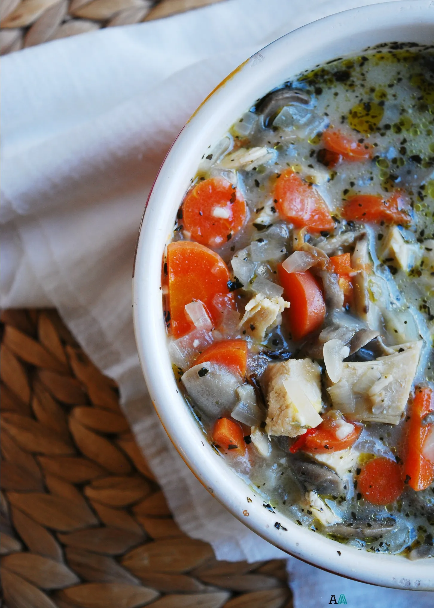 Chicken Mushroom Wild Rice Soup GF DF Egg Peanut Tree Nut Free