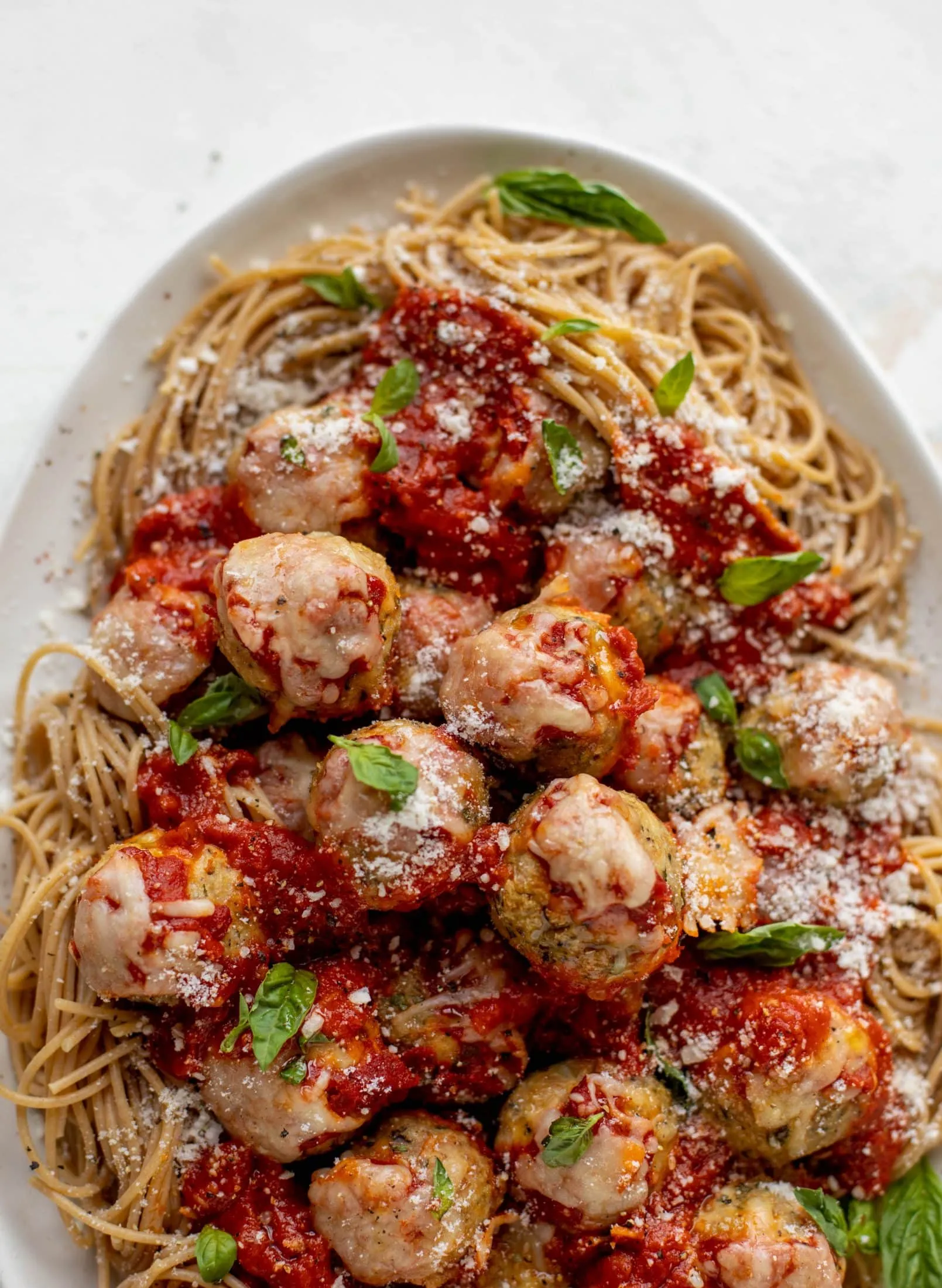 Chicken Parmesan Meatballs with Noodles