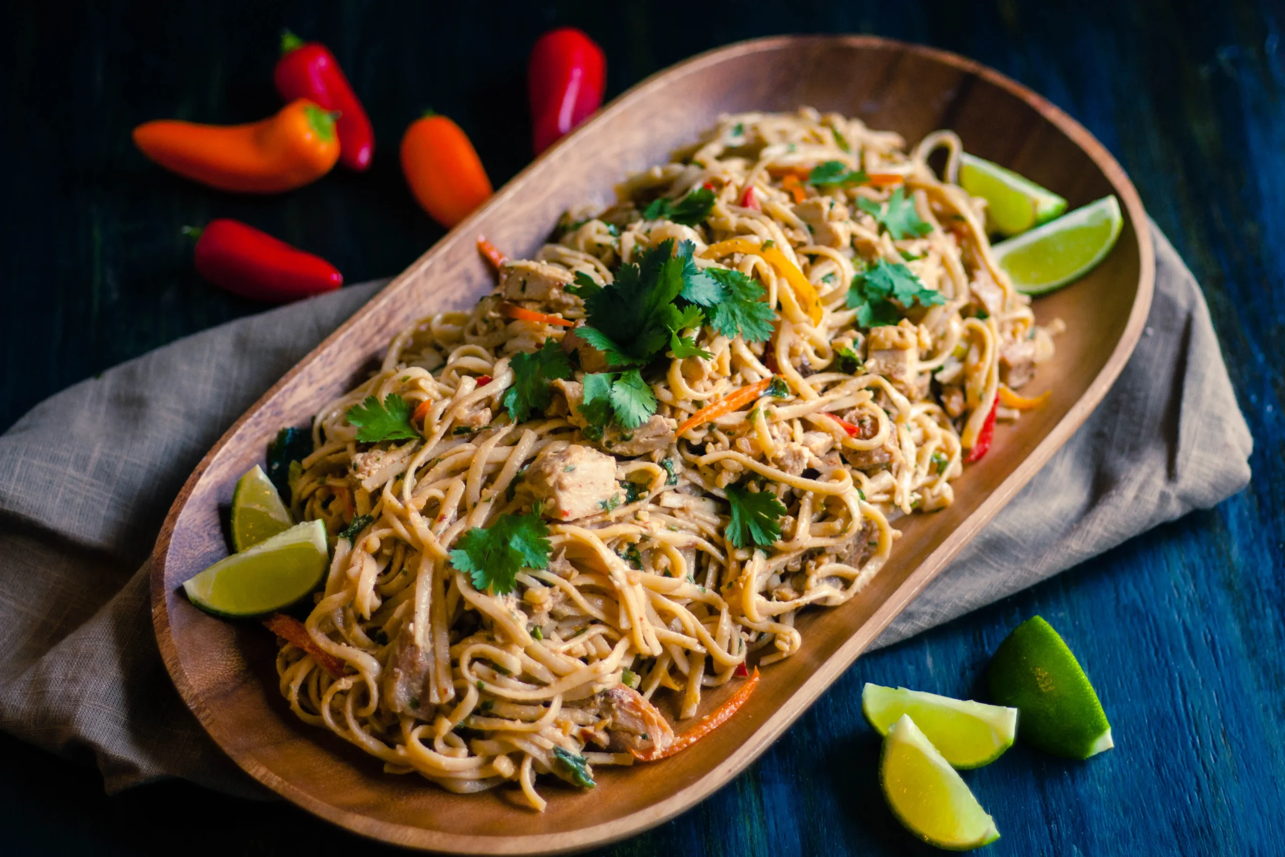 Chicken Peanut Udon Noodle Salad