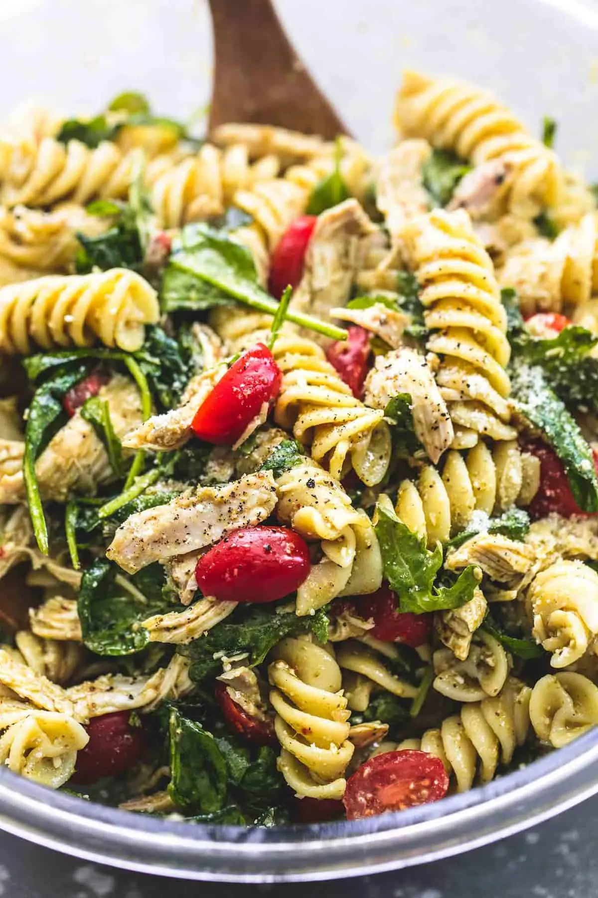 Chicken Pesto Pasta Salad with Grilled Veggies