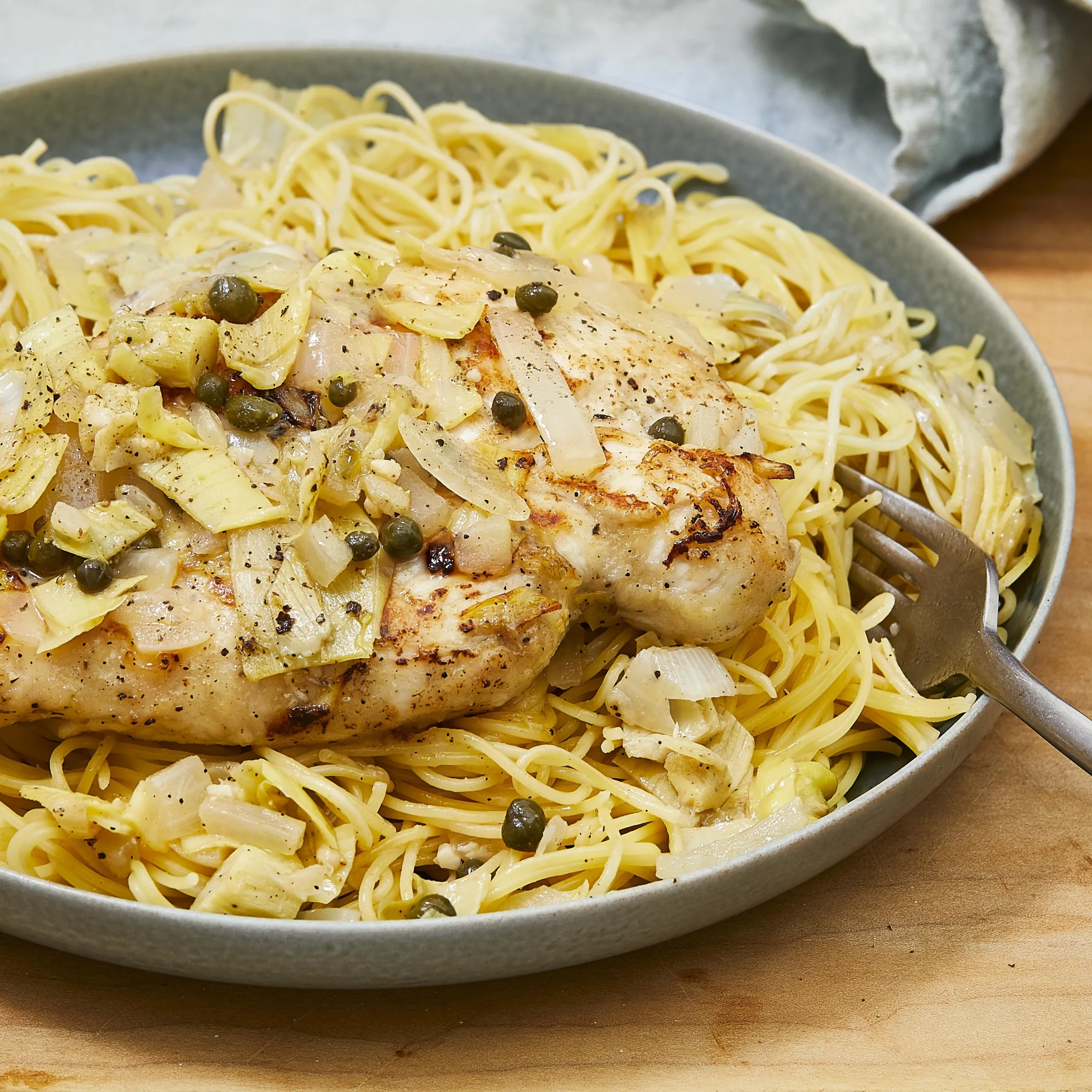 Chicken Piccata with Lemon Capers and Artichoke Hearts