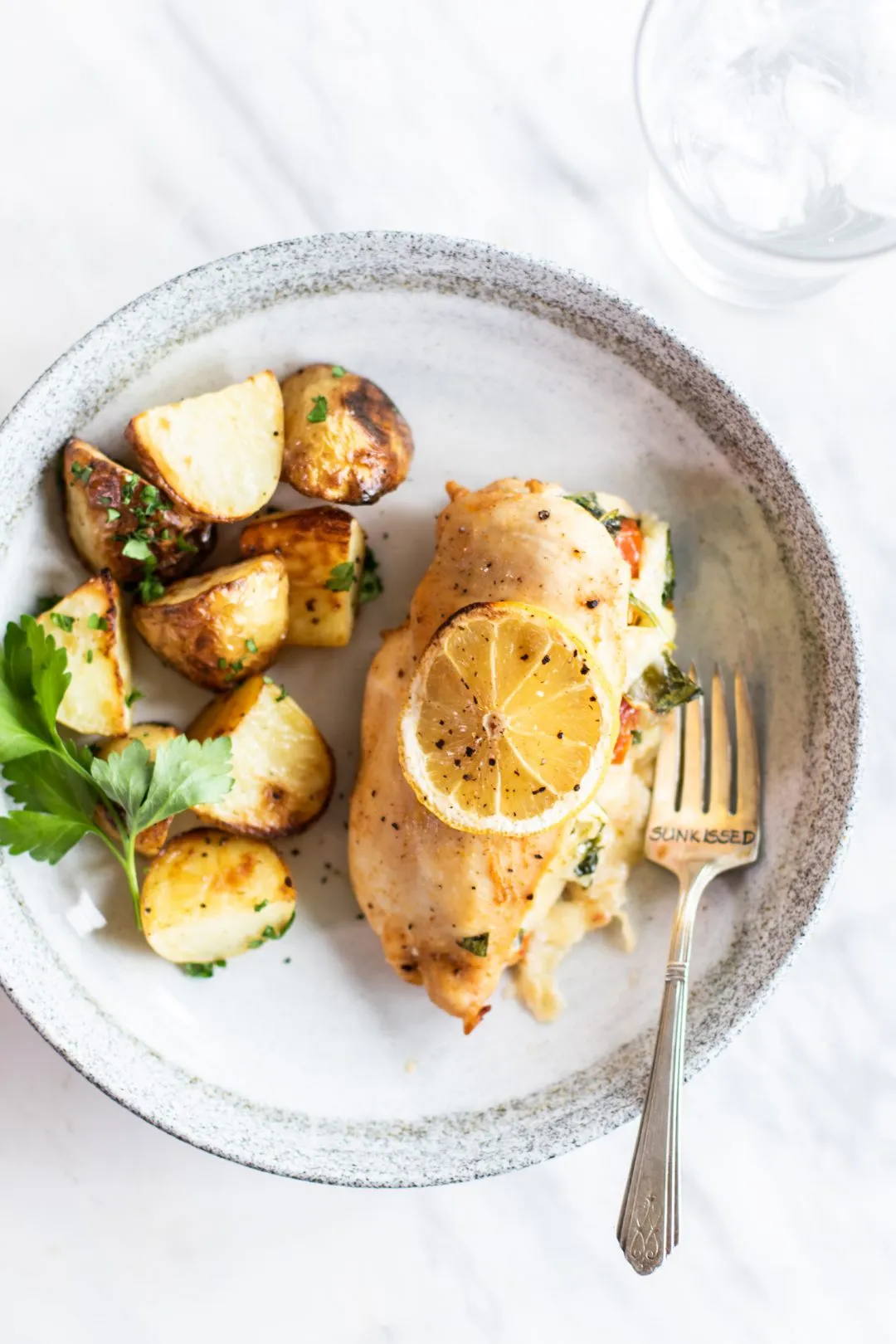 Chicken Stuffed Artichokes with Spinach and Goat Cheese