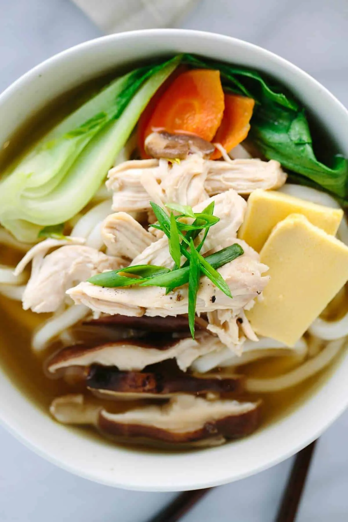 Chicken Udon Soup with Bok Choy
