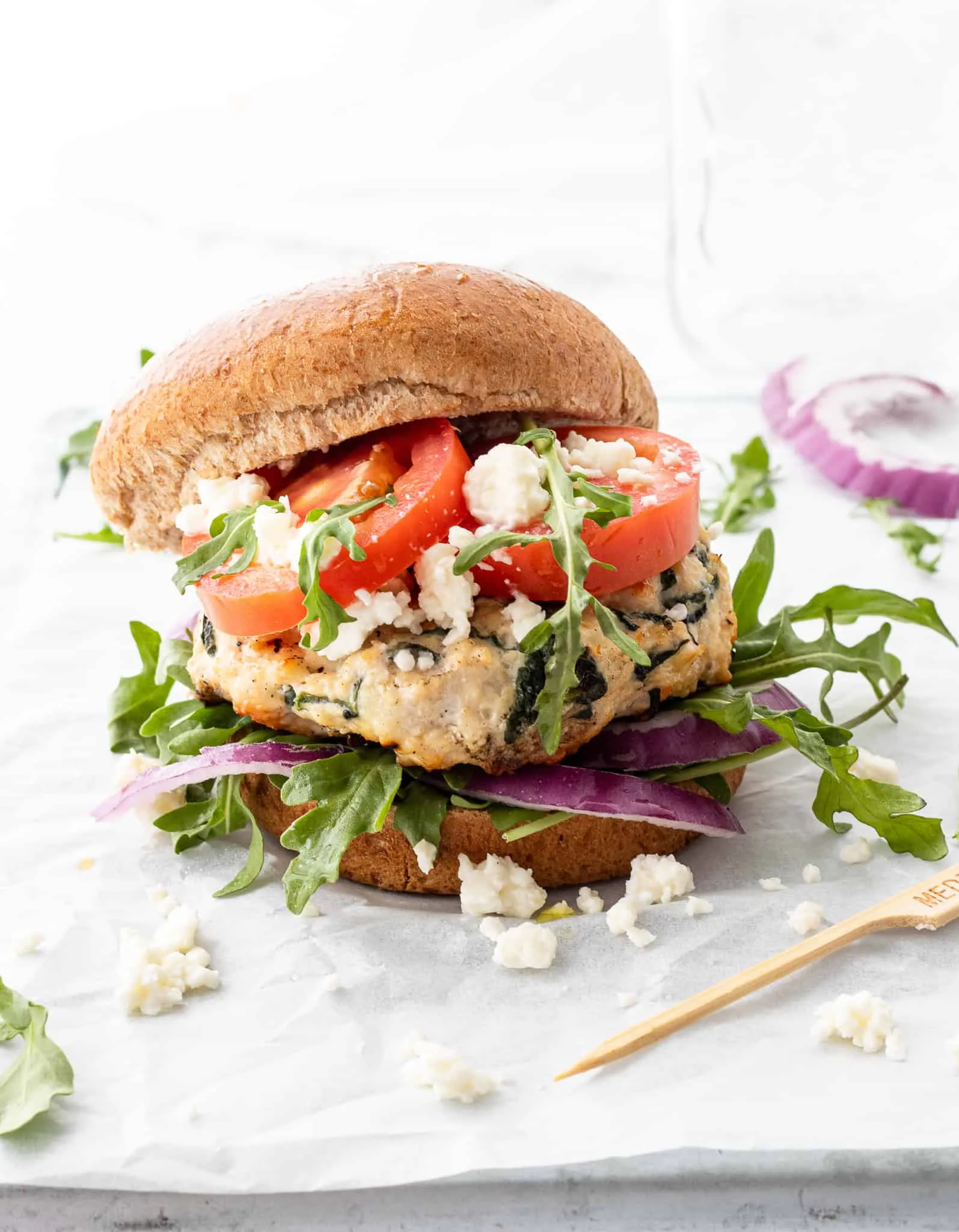 Chicken Zucchini Feta Burgers