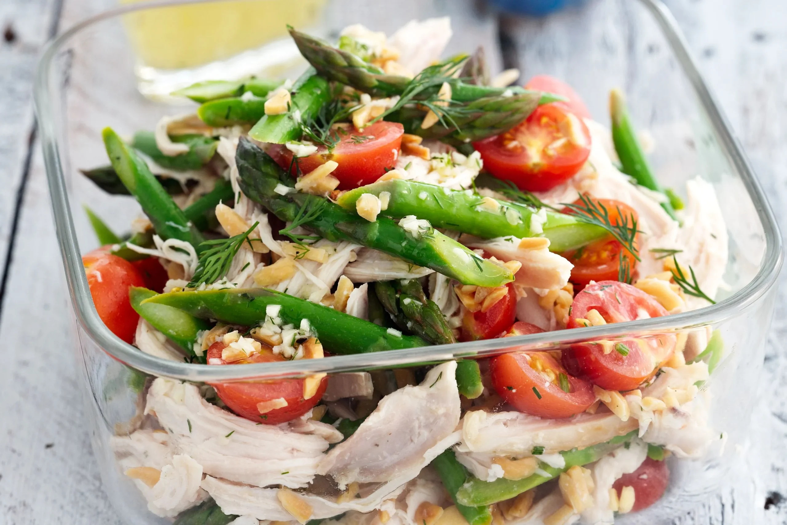 Chicken and Asparagus Salad with Creamy Dressing