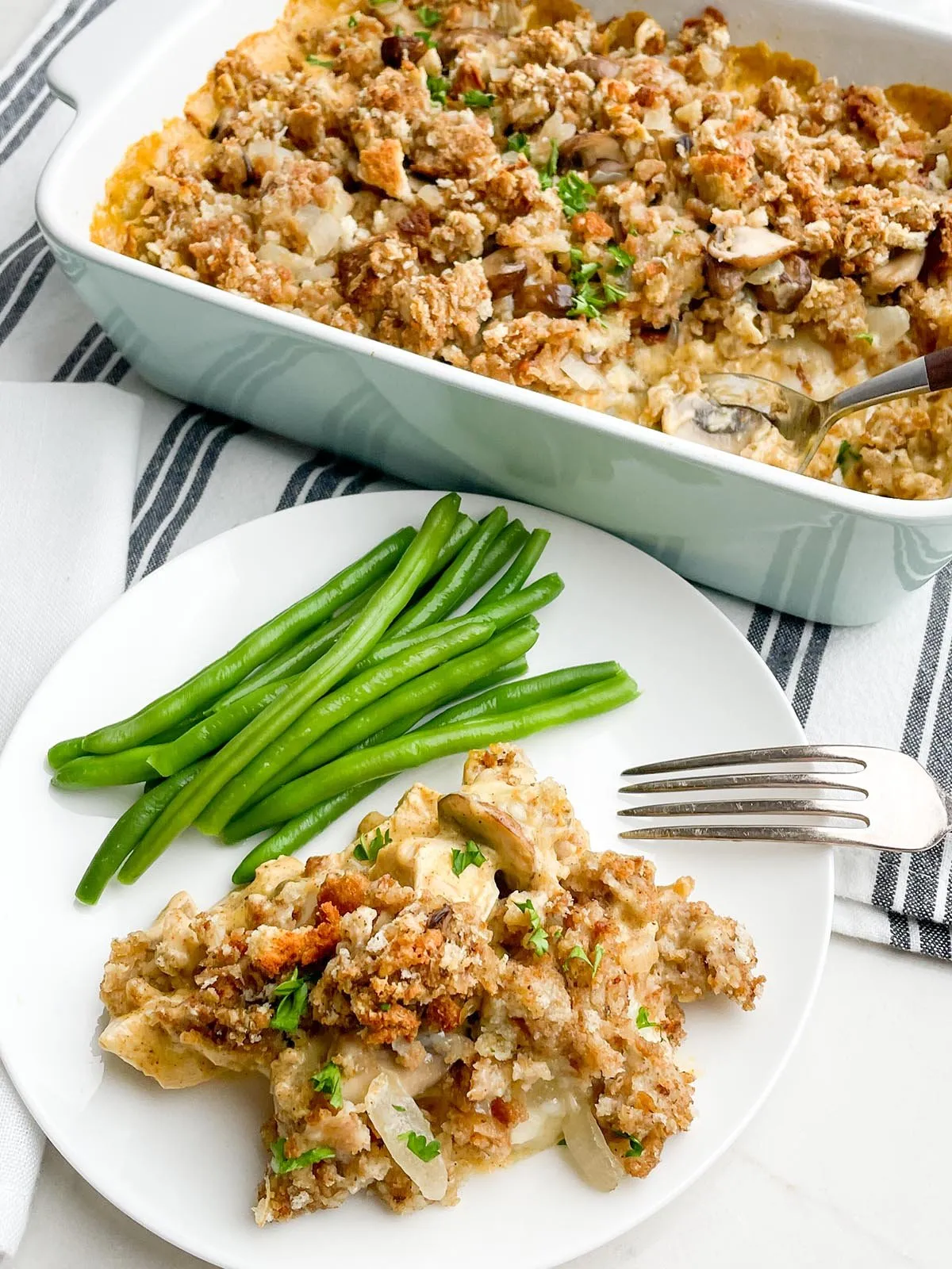 Chicken and Swiss Orzo Casserole