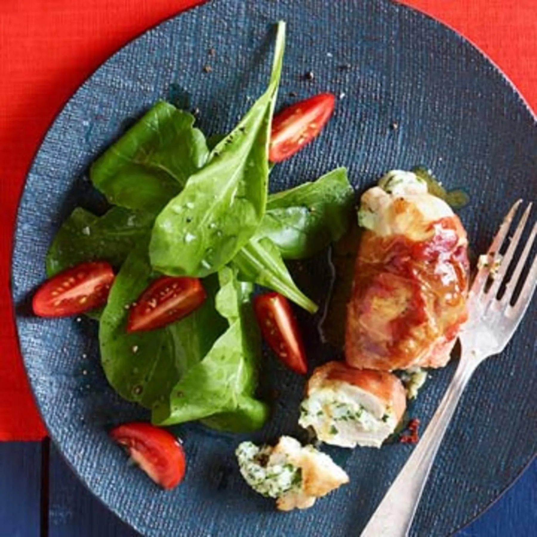 Chicken with Herbs Wrapped in Prosciutto Ham