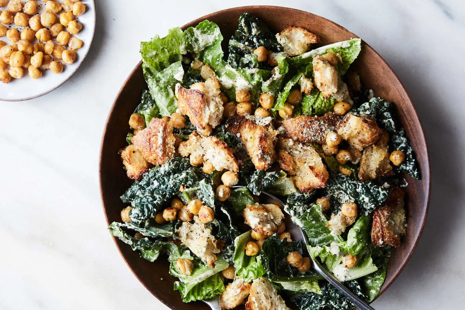 Chickpea Brussels Vegan Caesar Salad