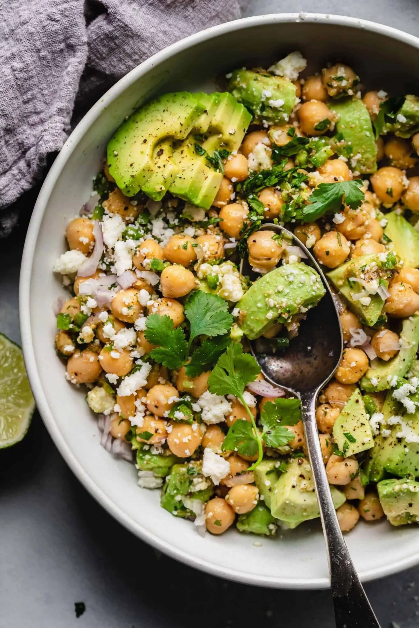 Chickpea Date and Avocado Salad with Zaatar Vinaigrette