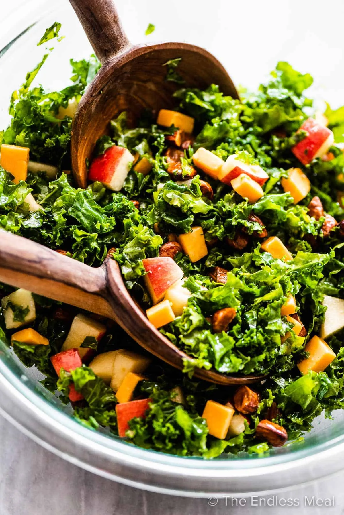 Chickpea Kale Apple and Goat Cheese Salad