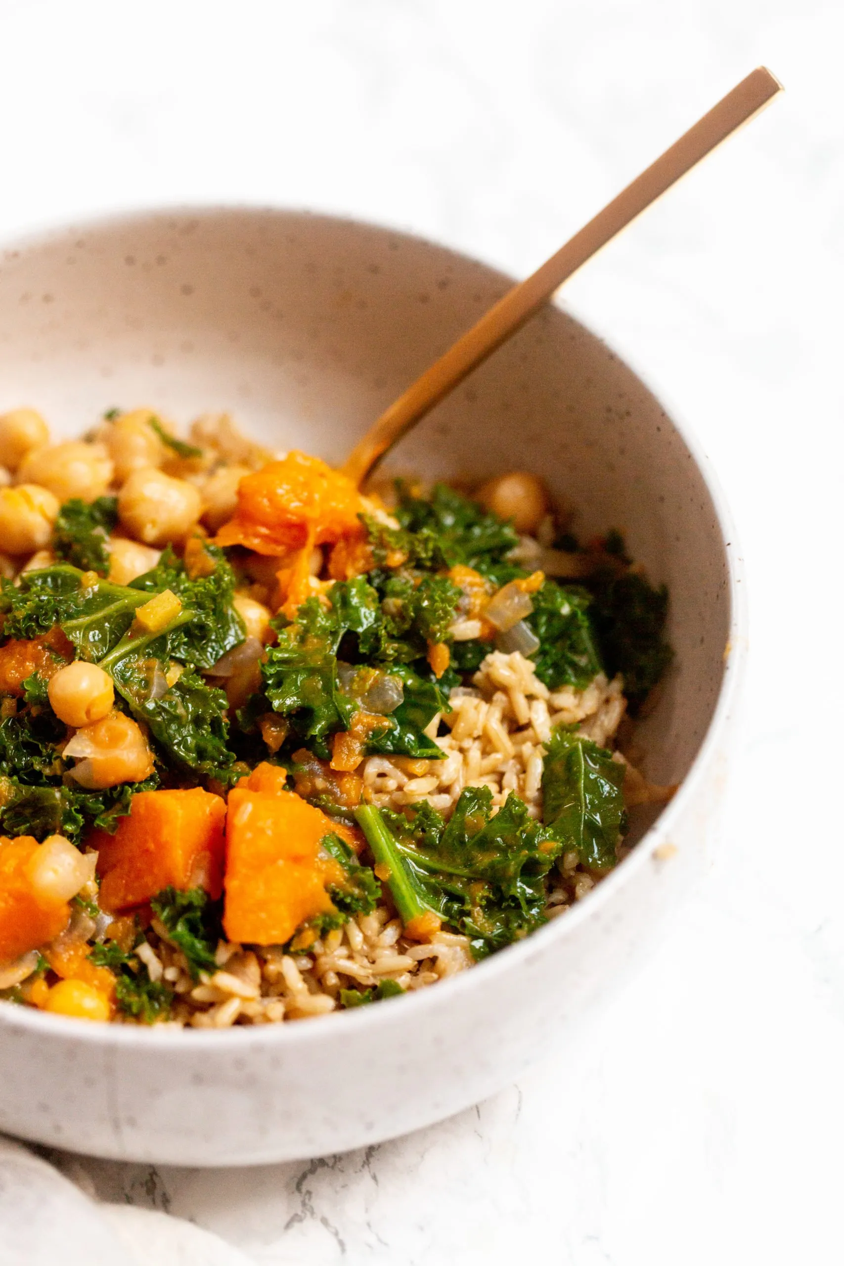 Chickpea Sweet Potato and Kale Curry