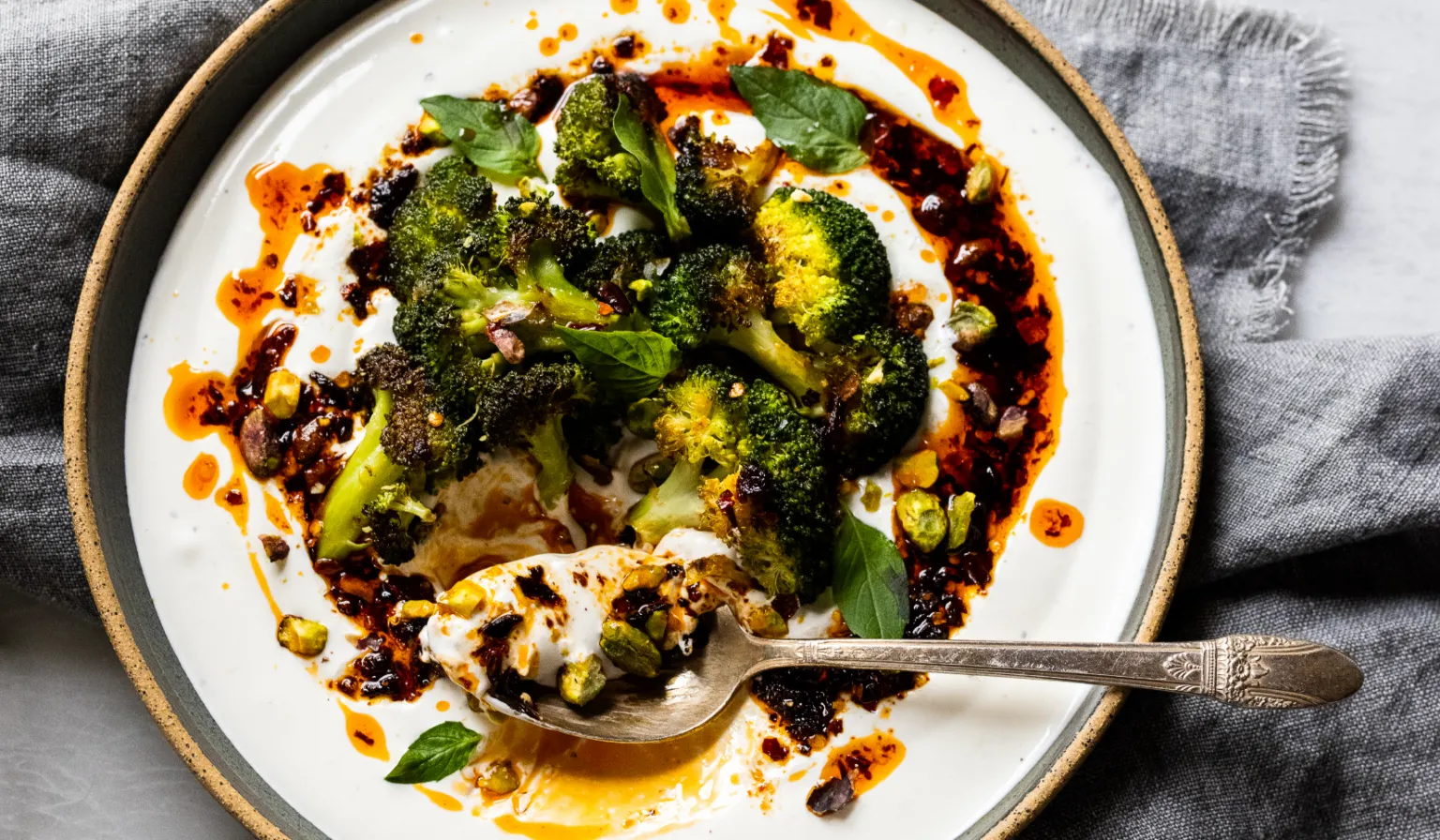Chili Crisp Broccoli and Labneh